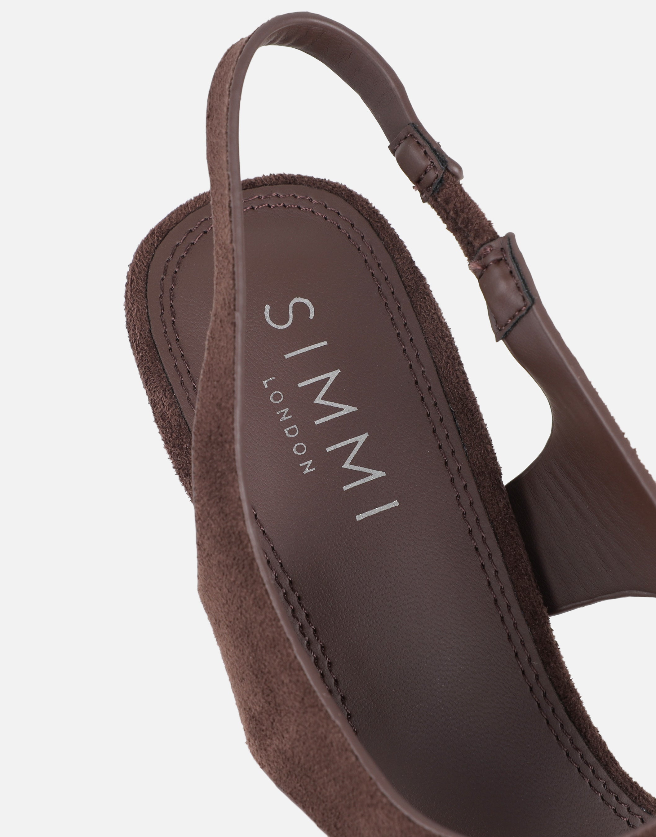 Raneece Brown Suede Toe Post Heeled Sandals