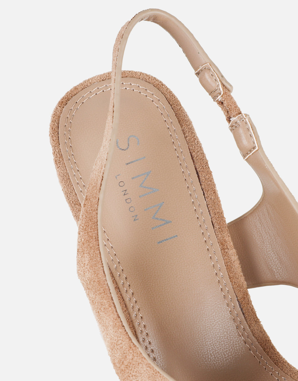 Raneece Dark Beige Suede Toe Post Heeled Sandals