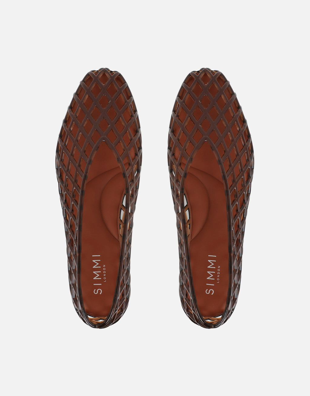 Rocha Brown Jelly Mesh Ballerina Flats