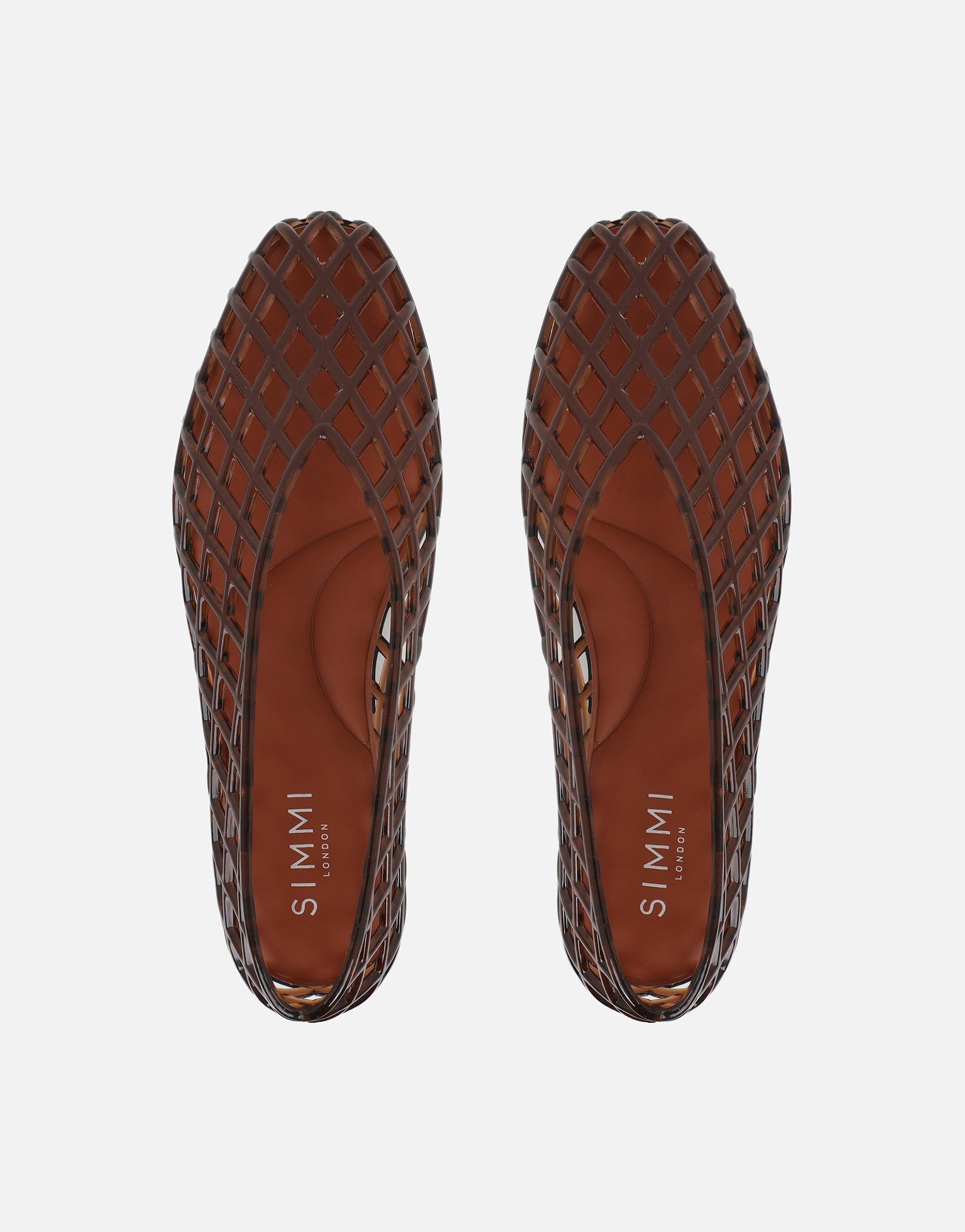 Rocha Brown Jelly Mesh Ballerina Flats