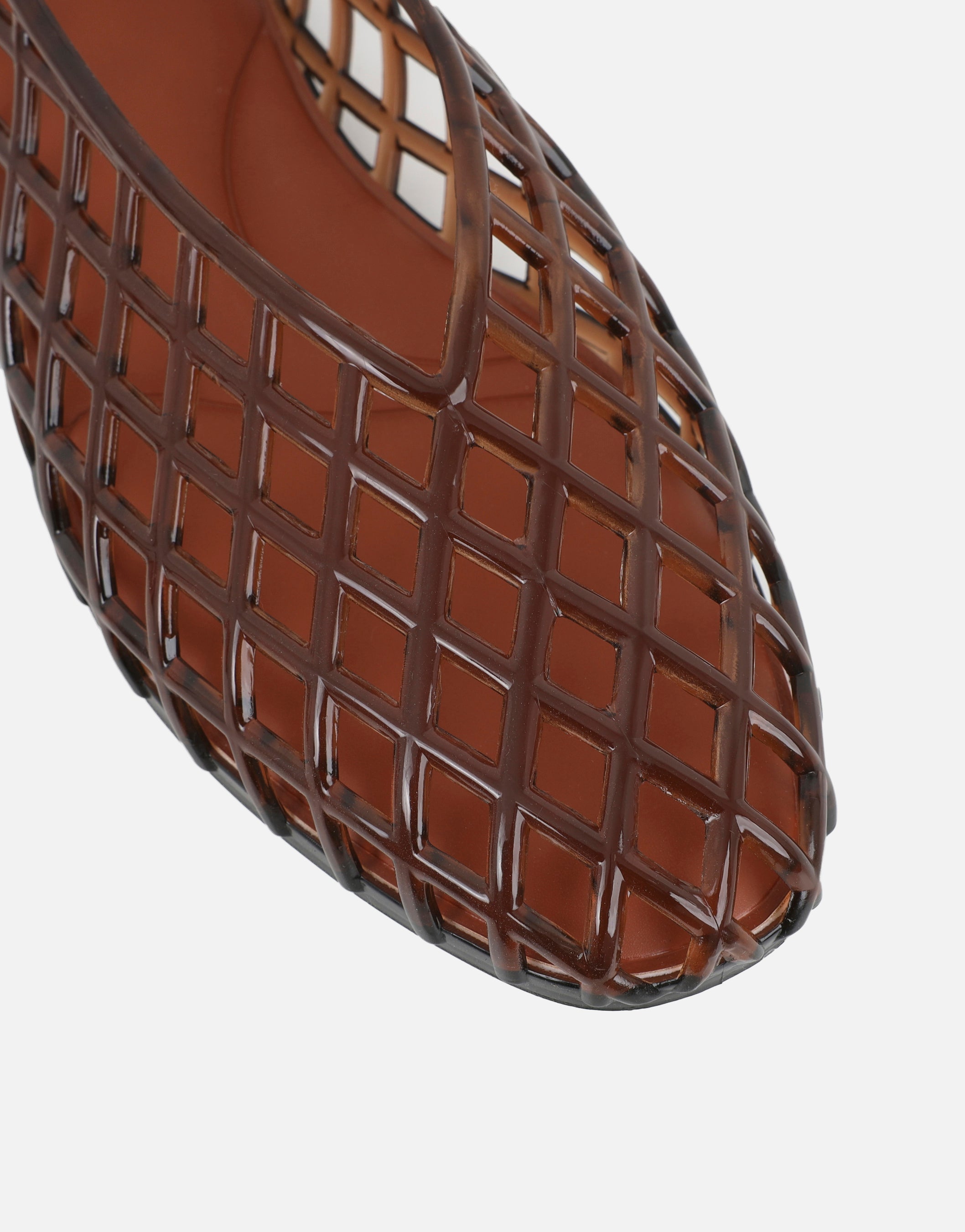Rocha Brown Jelly Mesh Ballerina Flats