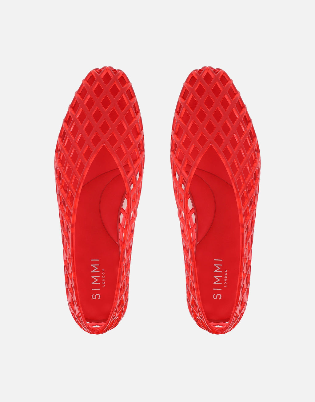 Rocha Red Jelly Mesh Ballerina Flats