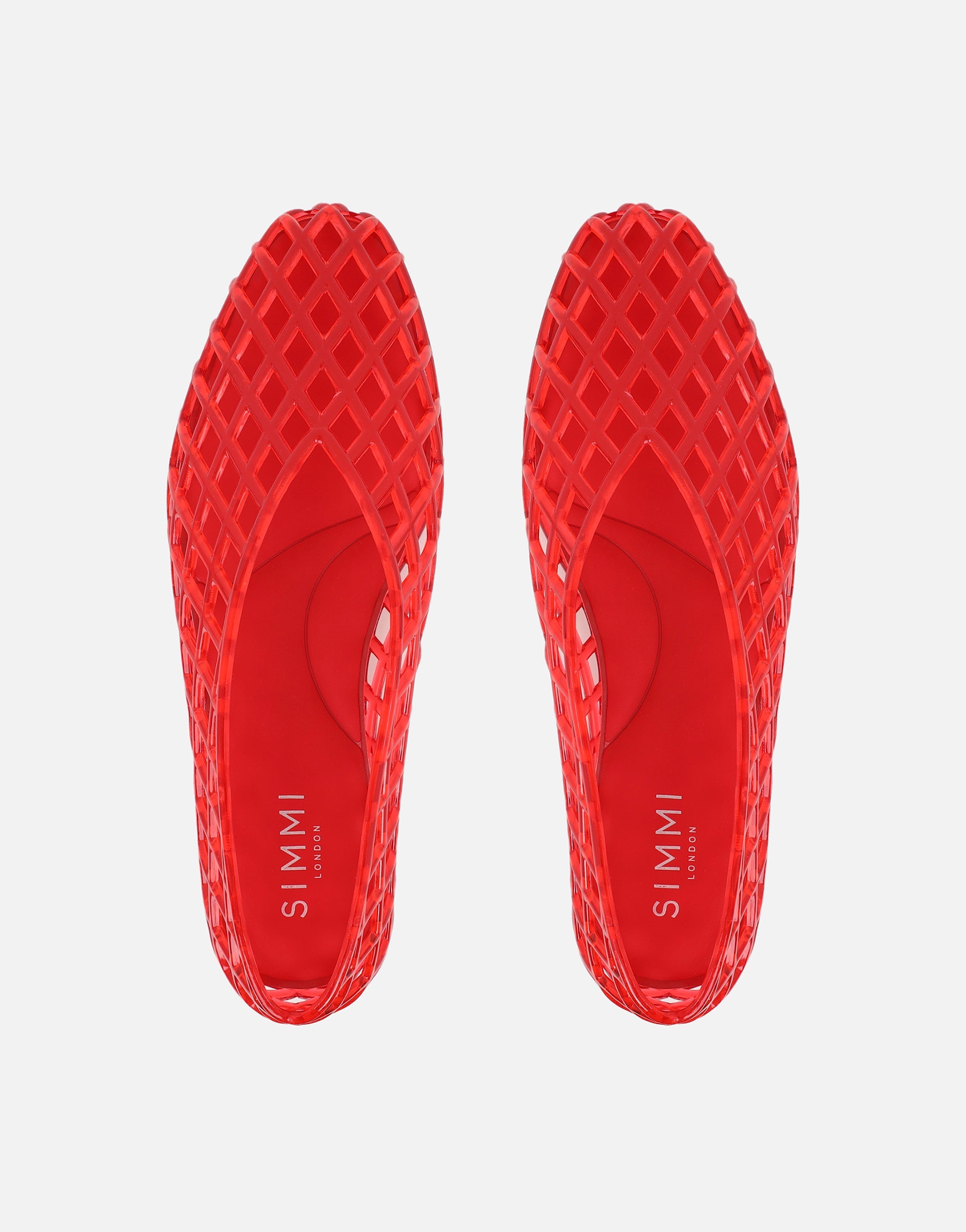 Rocha Red Jelly Mesh Ballerina Flats