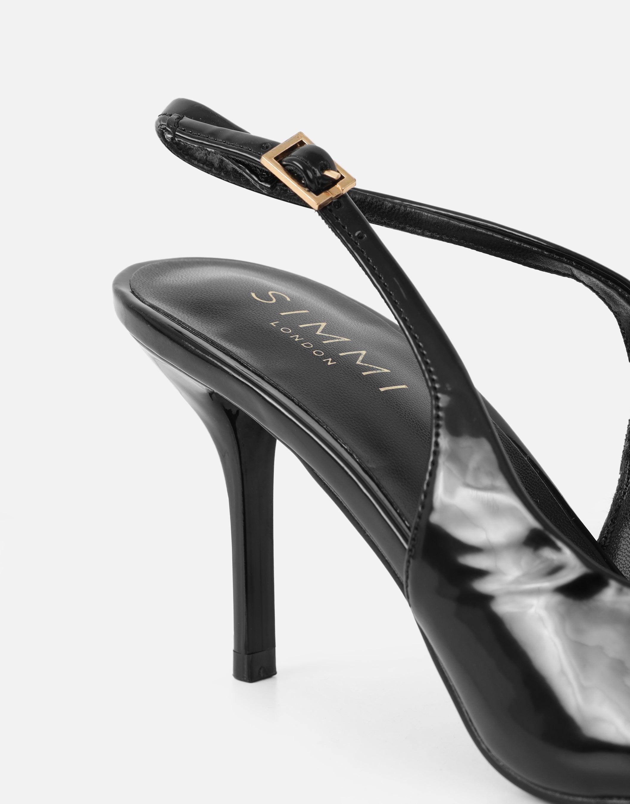 Samaya Black Slingback Court Shoes