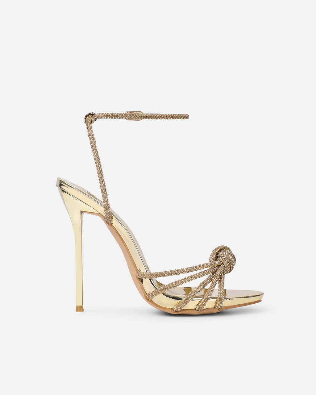 Sharon Gold Mirror Diamante Heeled Sandals
