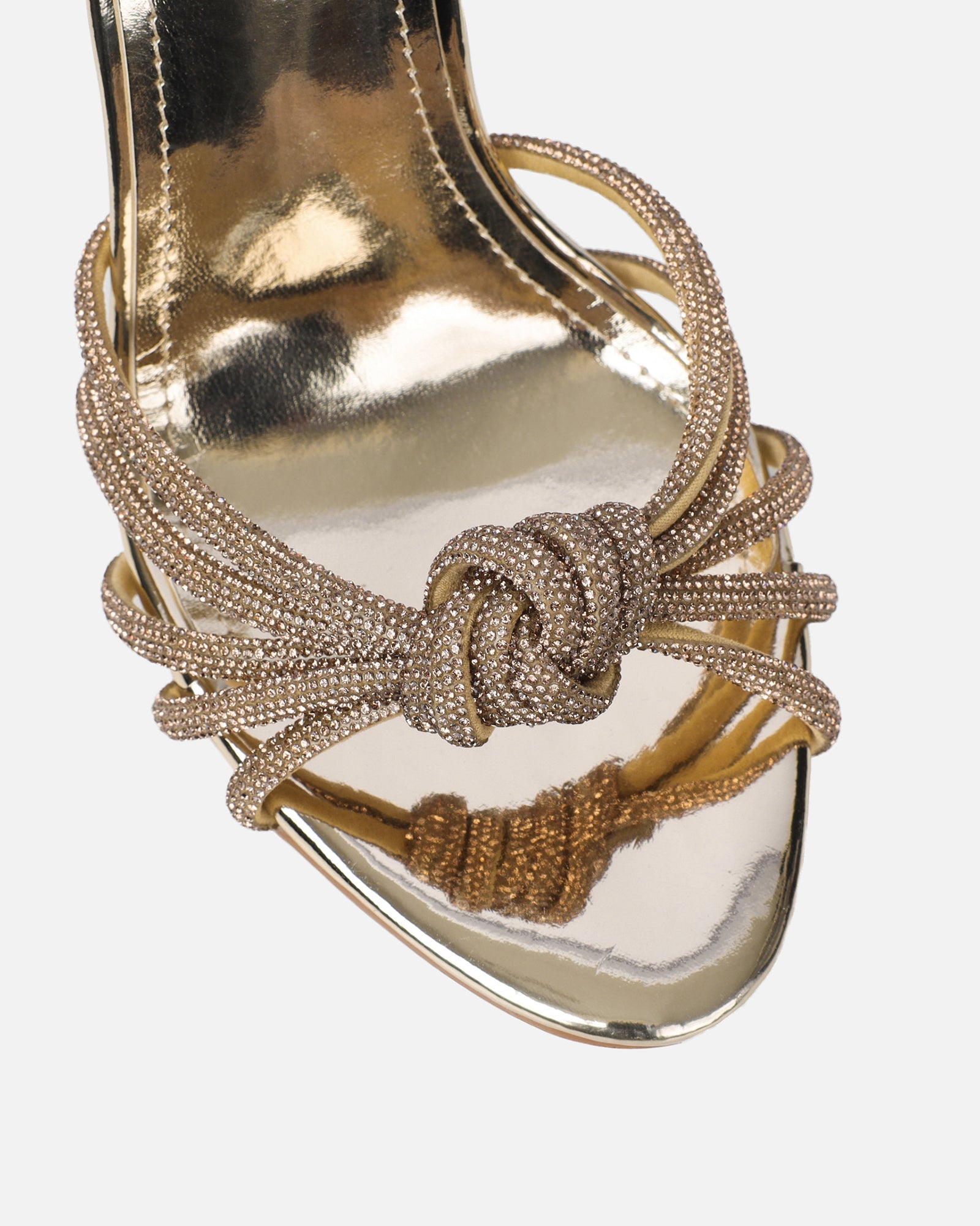 Sharon Gold Mirror Diamante Heeled Sandals