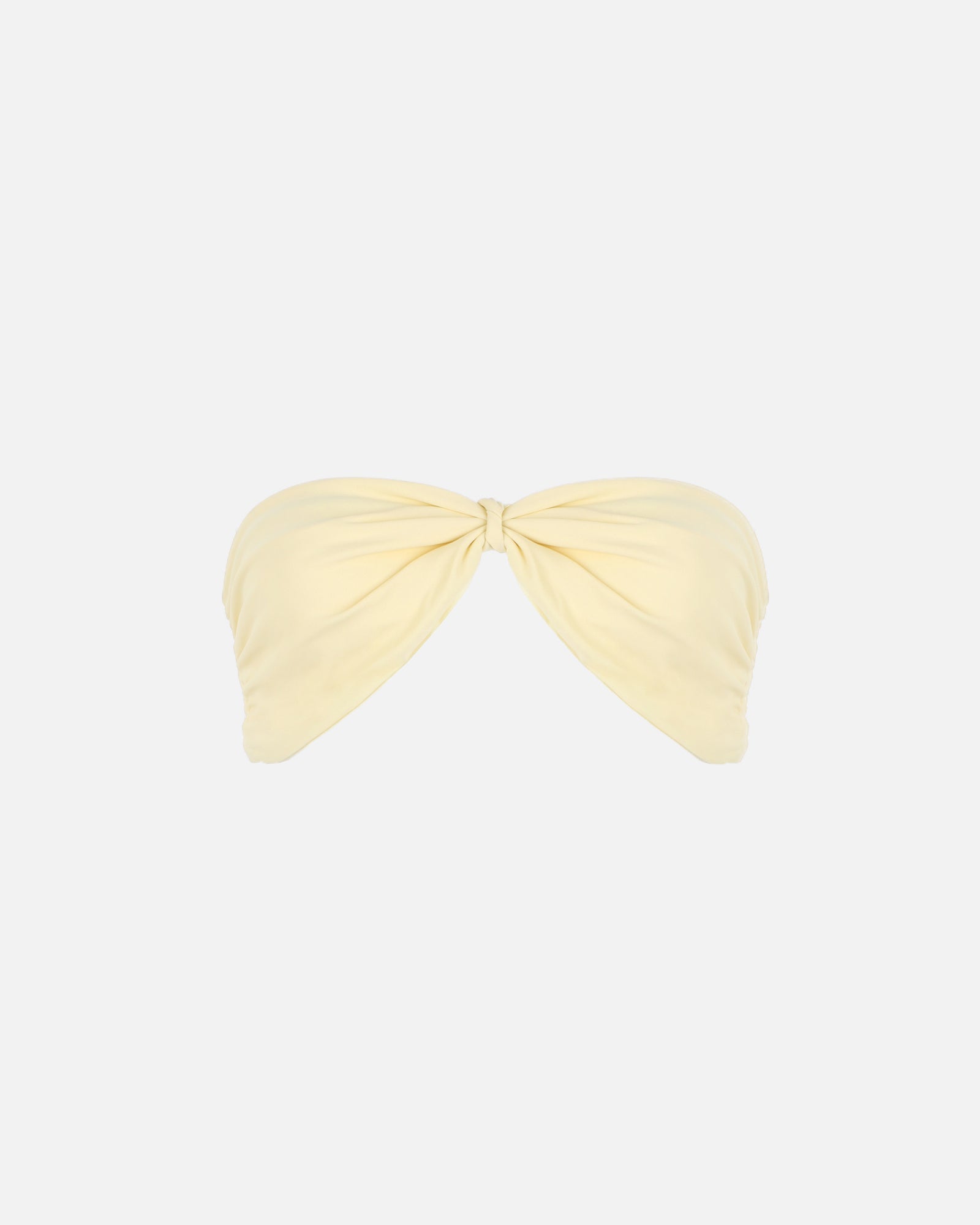 Amorina Butter Yellow Knot Detail Bikini Top