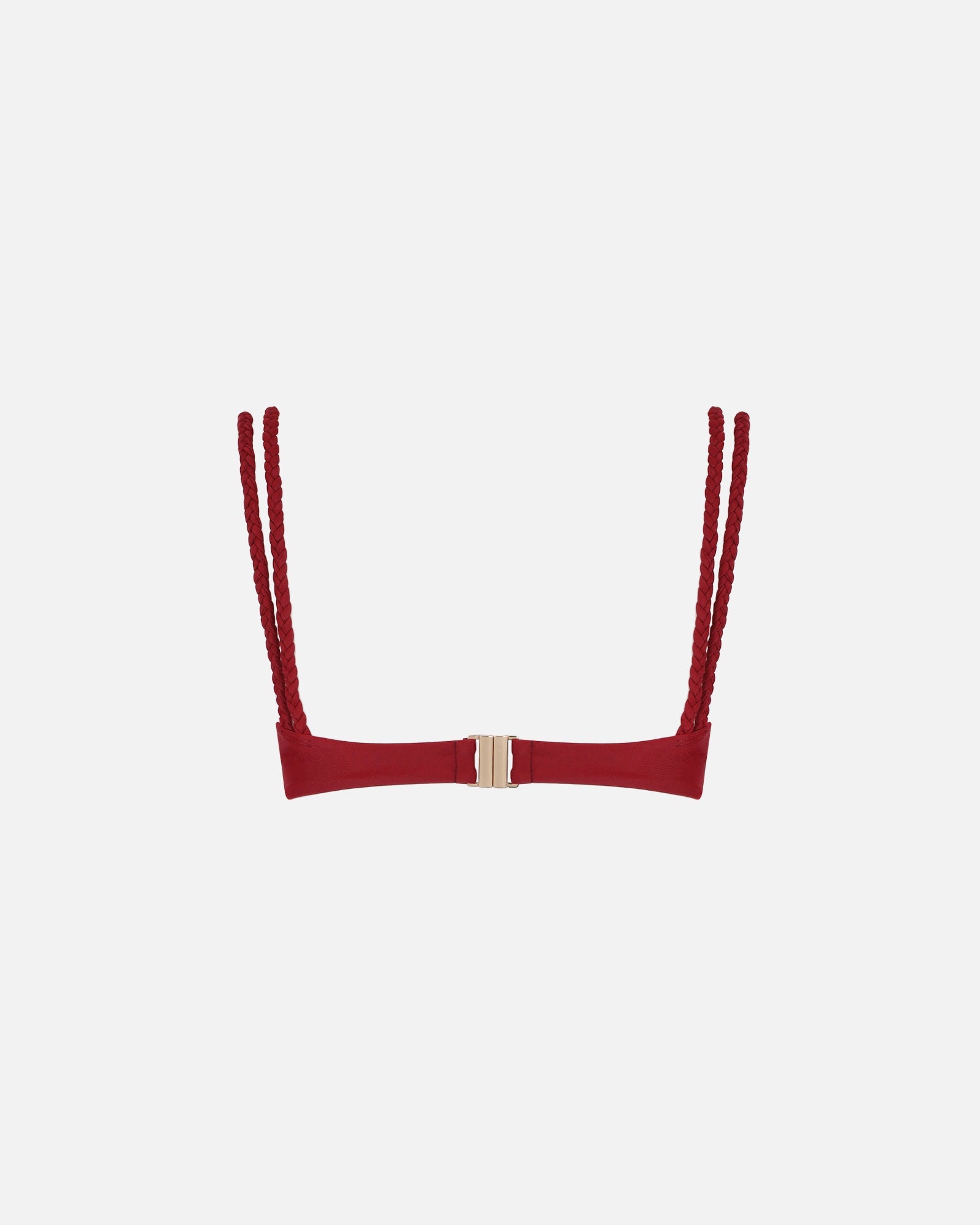 Vino Burgundy Braided Knot Detail Bikini Top