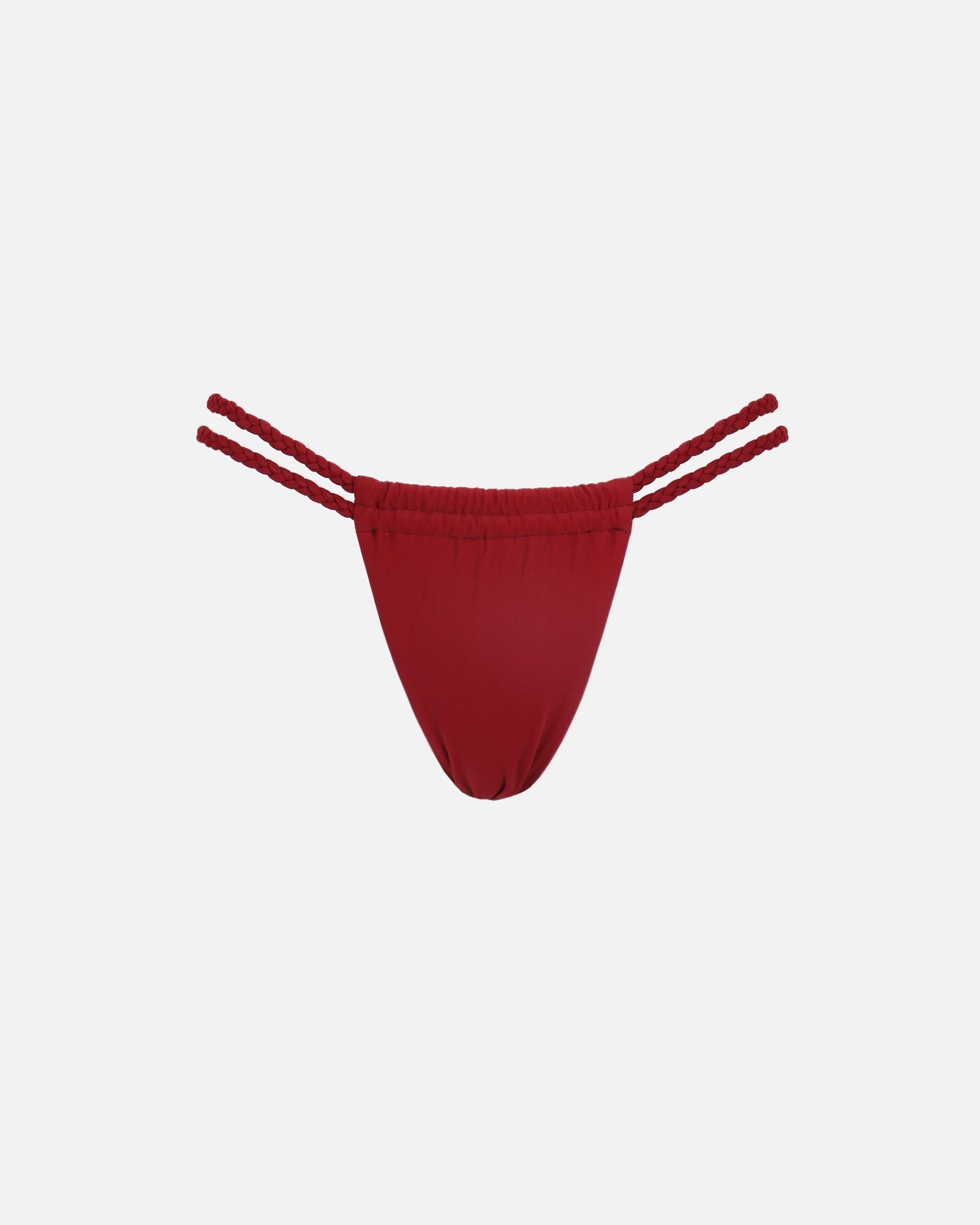 Mora Burgundy Braided Bikini Bottoms