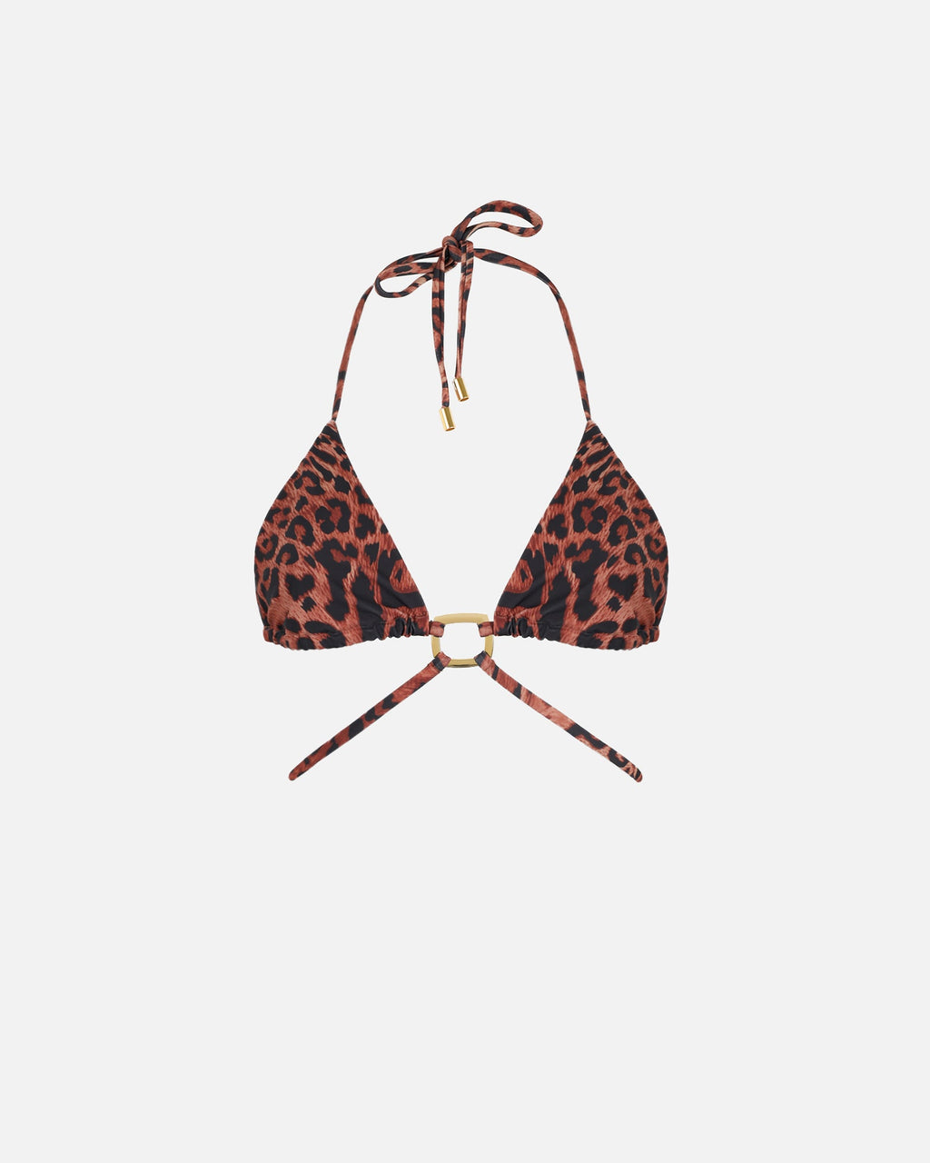 Zahra Leopard Print Trim Bikini Top