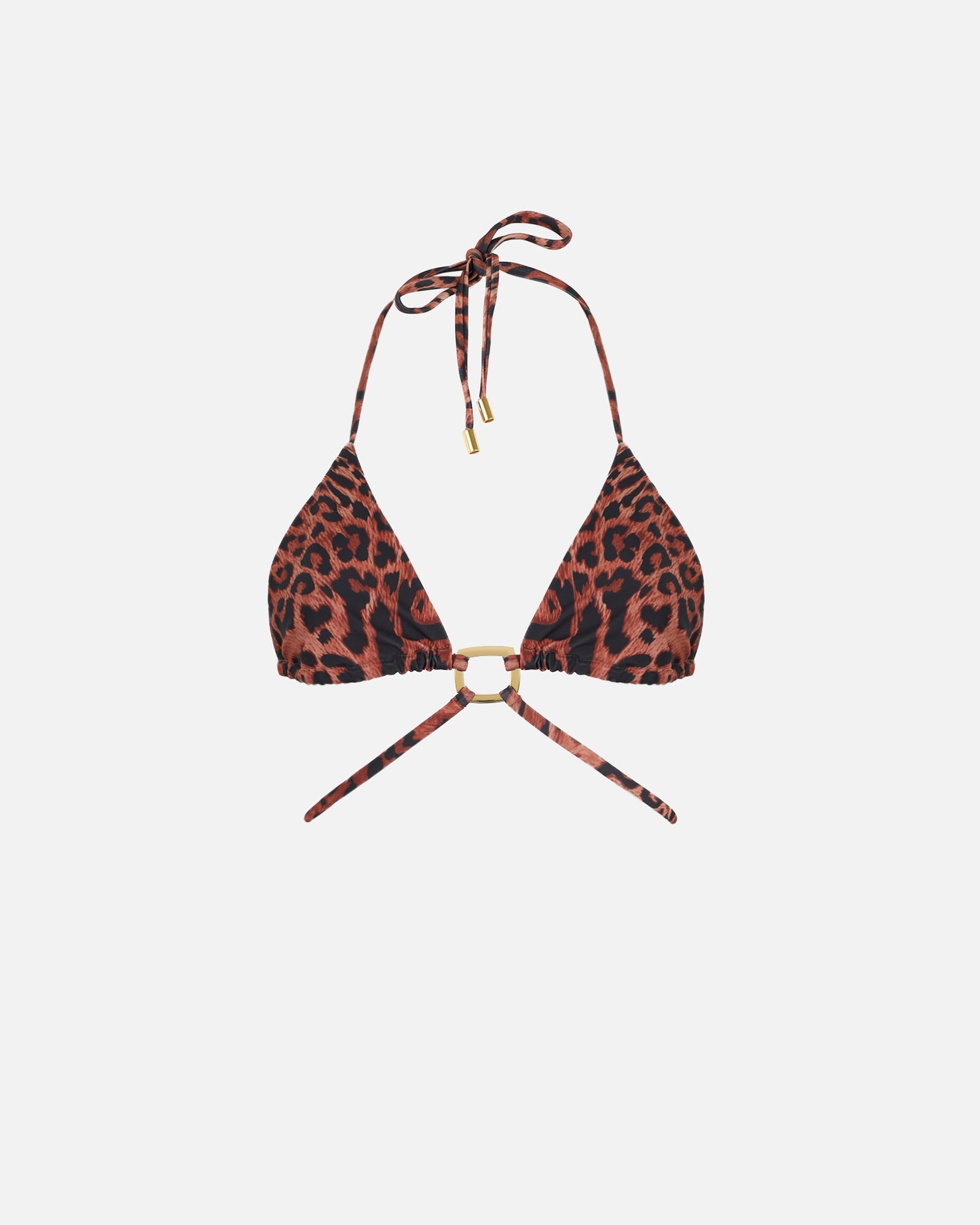Zahra Leopard Print Trim Bikini Top