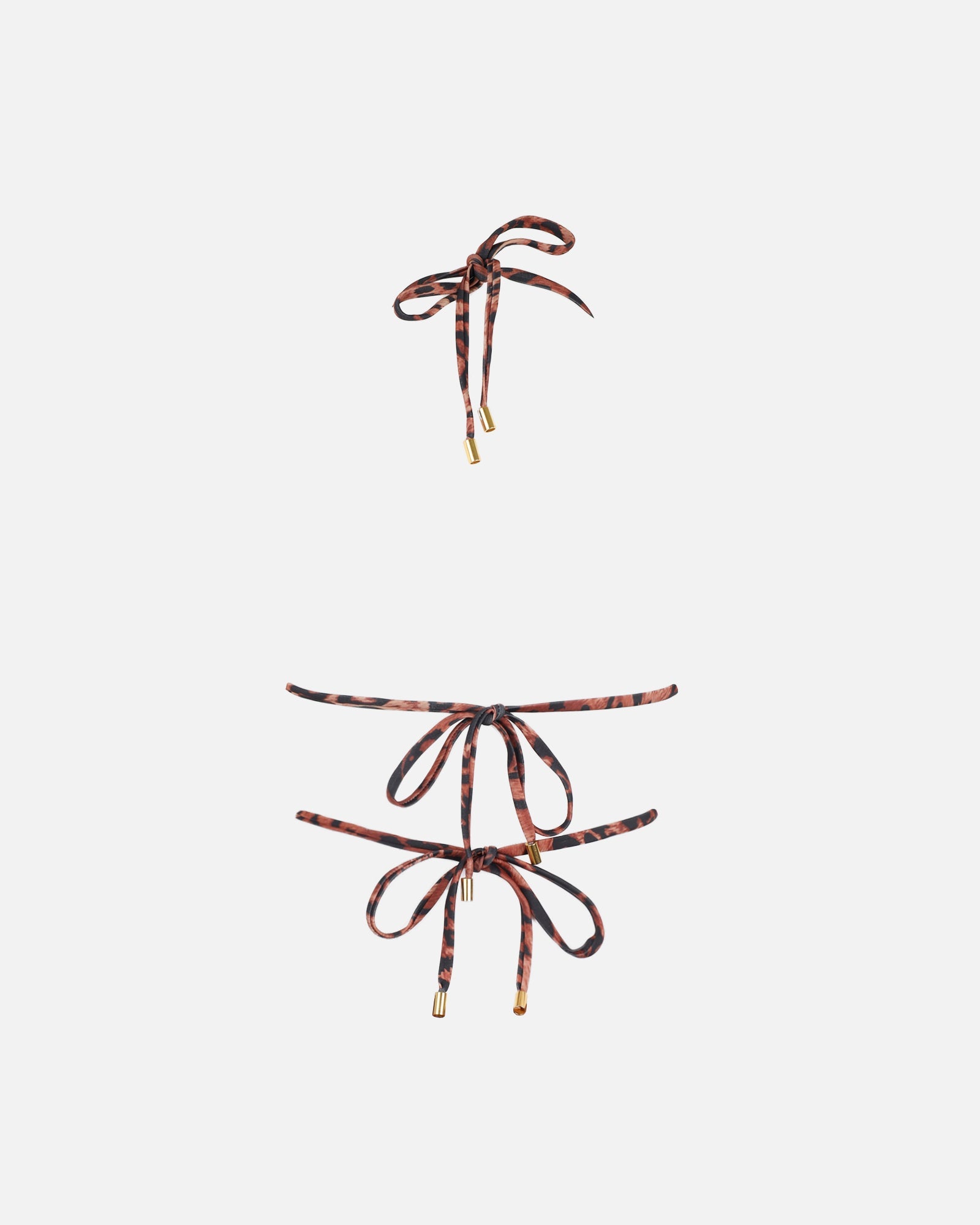 Zahra Leopard Print Trim Bikini Top