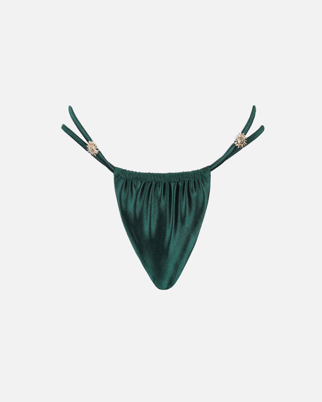 Miera Emerald Satin Sun Charm Bikini Bottoms