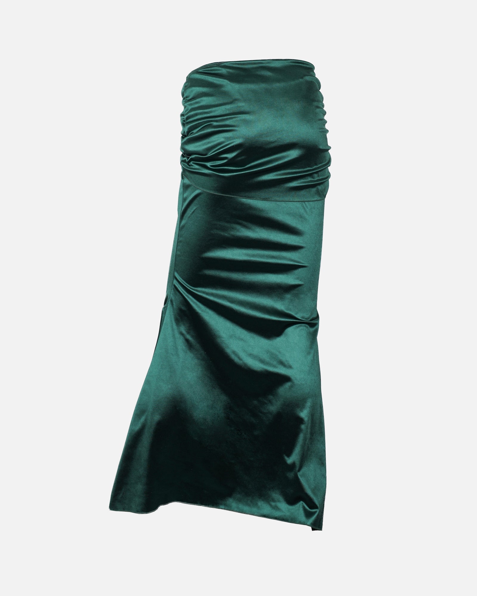 Palm Emerald Satin Sun Maxi Skirt