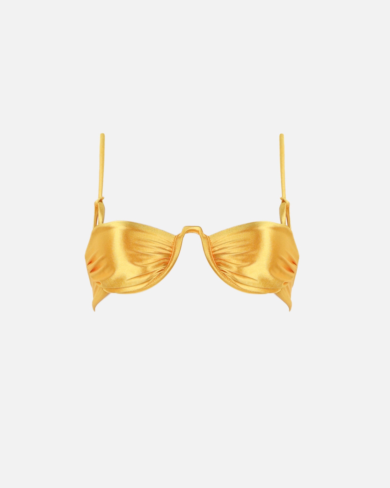 Citra Yellow Satin Underwired Bikini Top