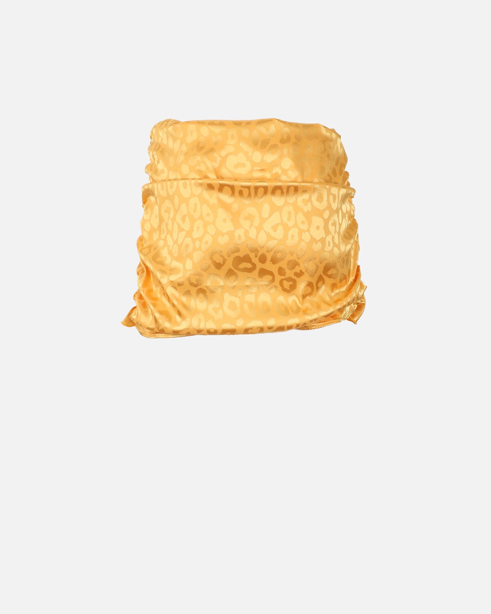 Lucia Yellow Satin Leopard Print Sarong