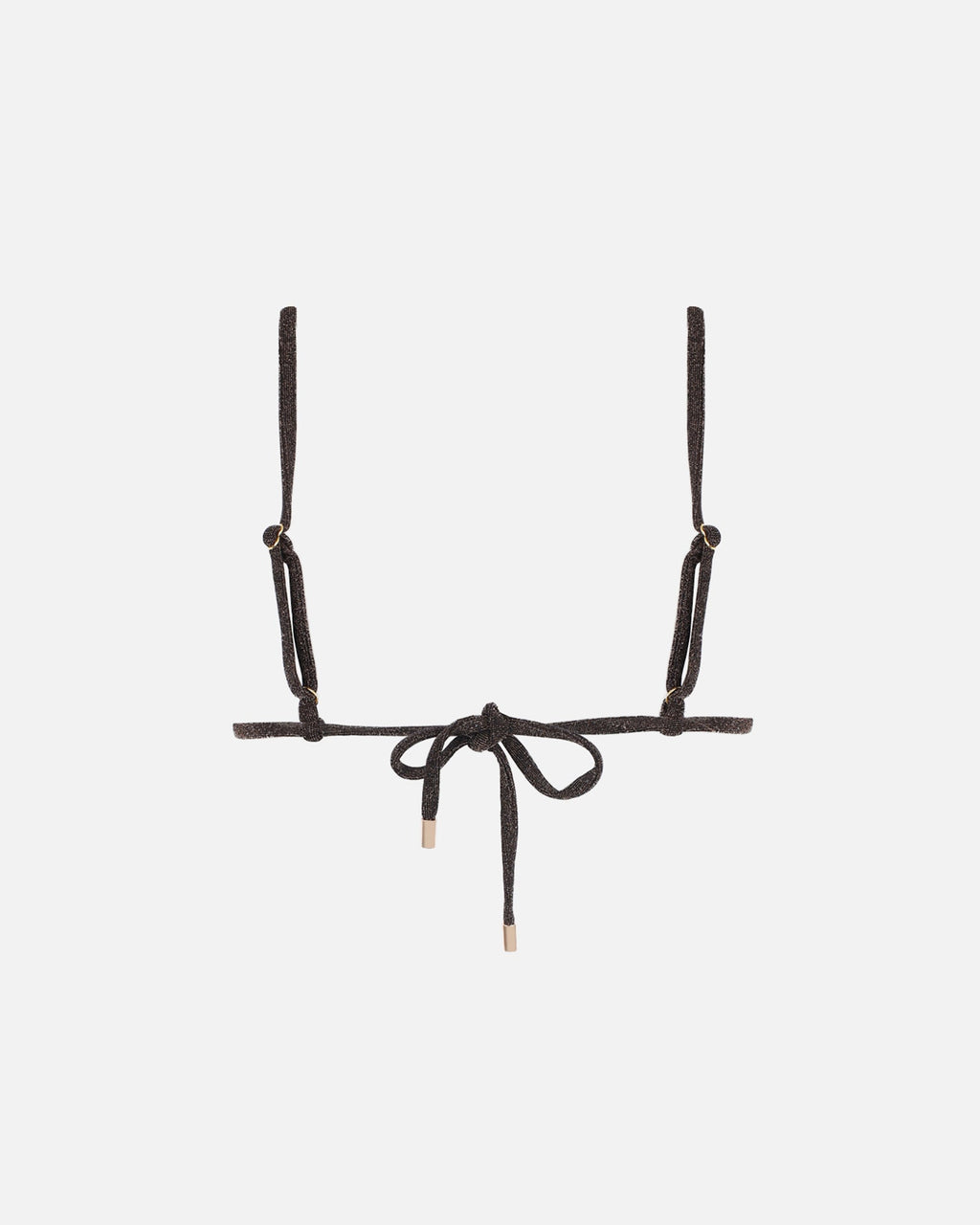 Nusa Brown Lurex Bikini Top