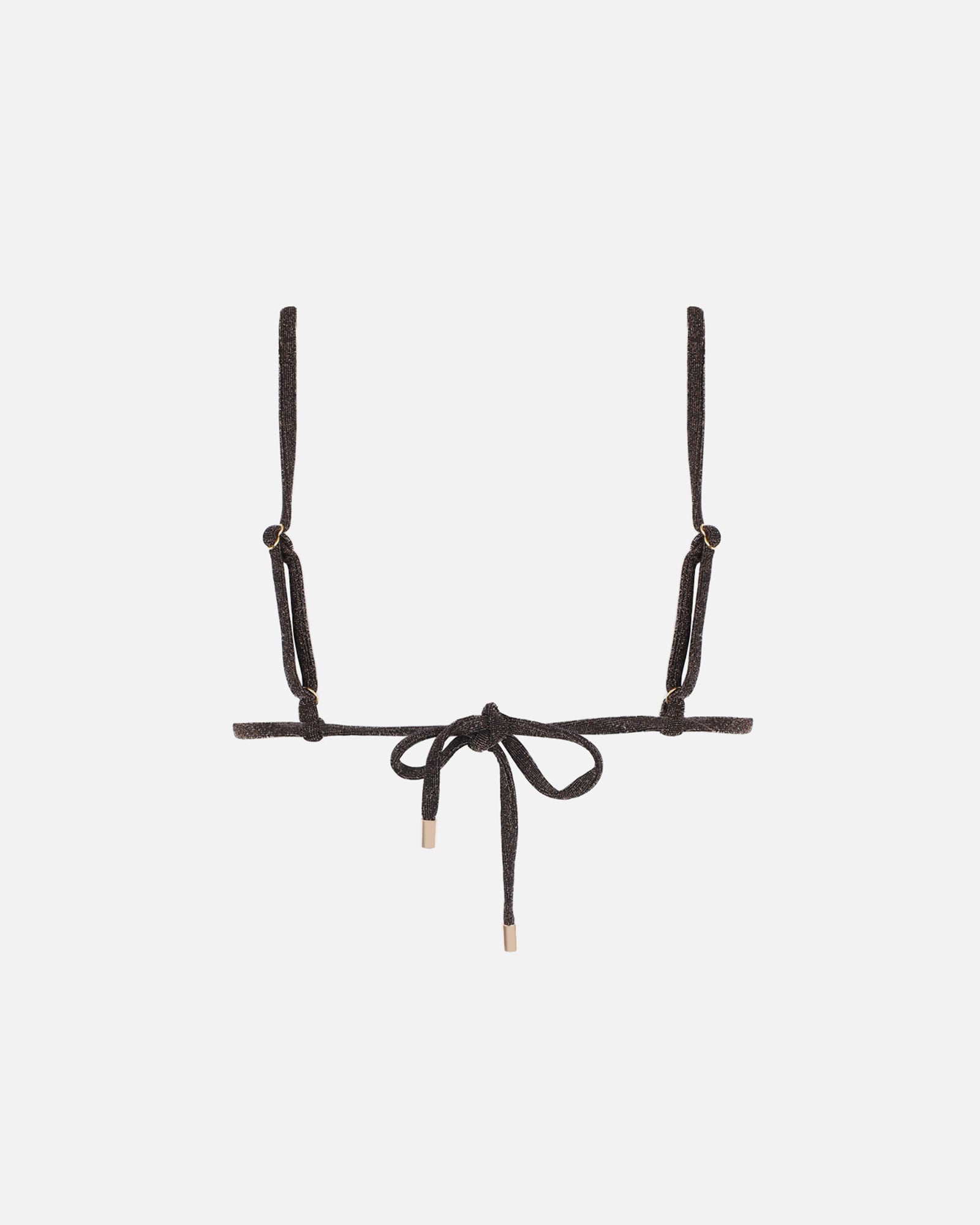 Nusa Brown Lurex Bikini Top