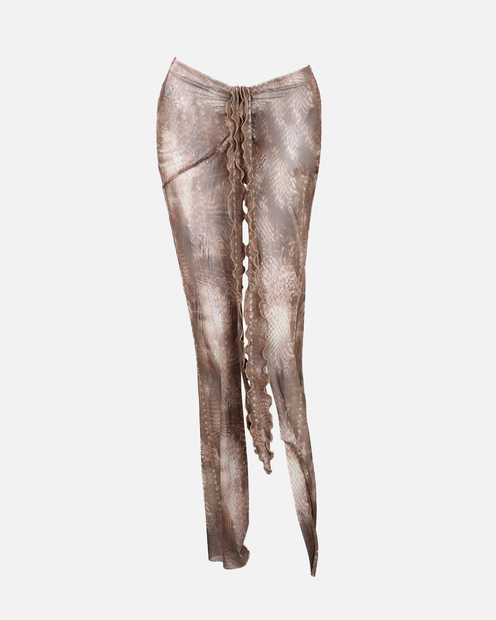 Lyia Serpent Print Mesh Maxi Skirt