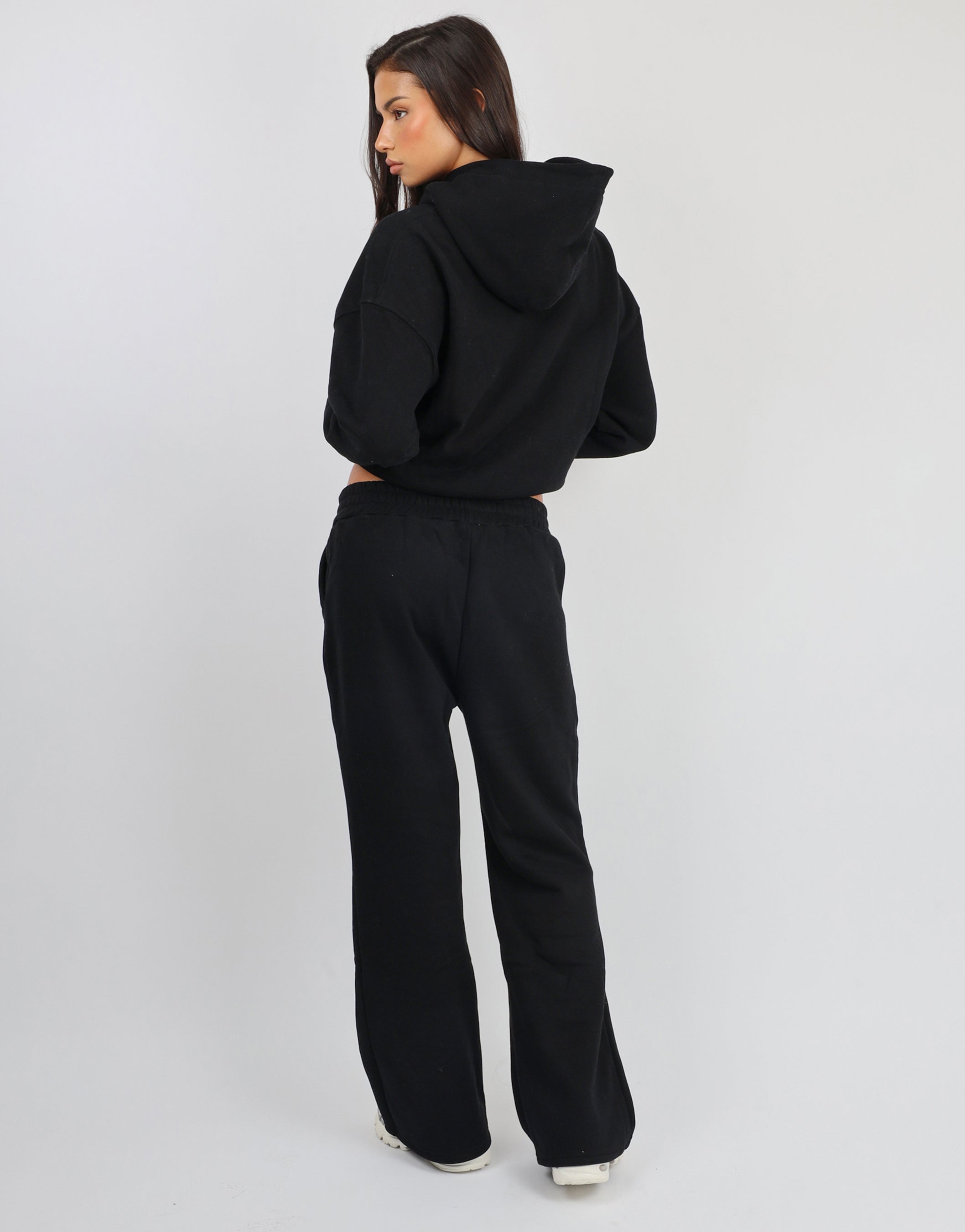 Maeve Simmi Studios Varsity Slogan Hoodie in Black