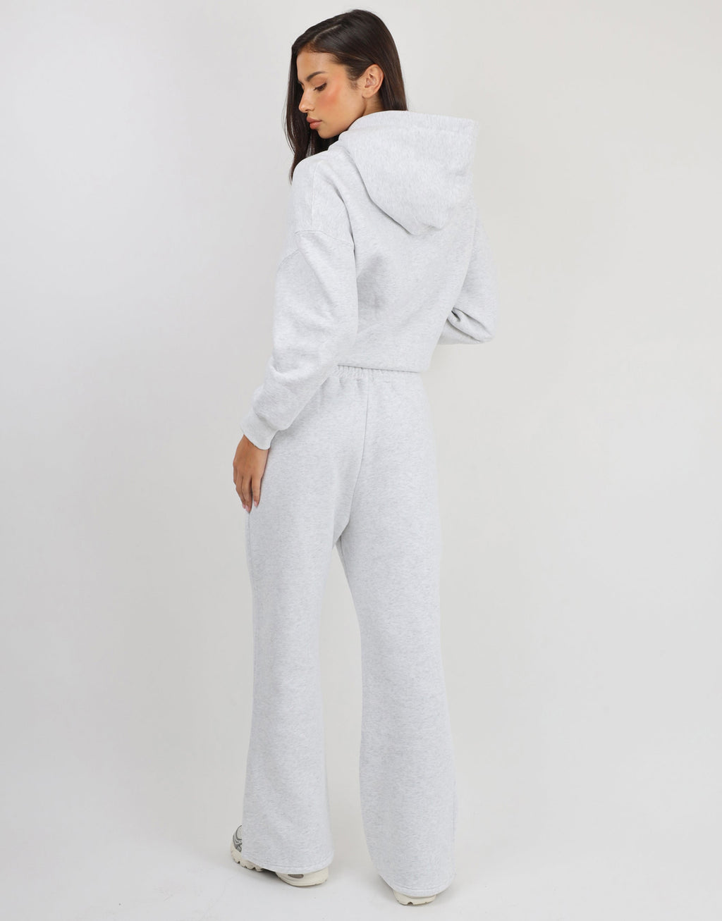 Maeve Simmi Studios Varsity Slogan Hoodie in Pebble Grey