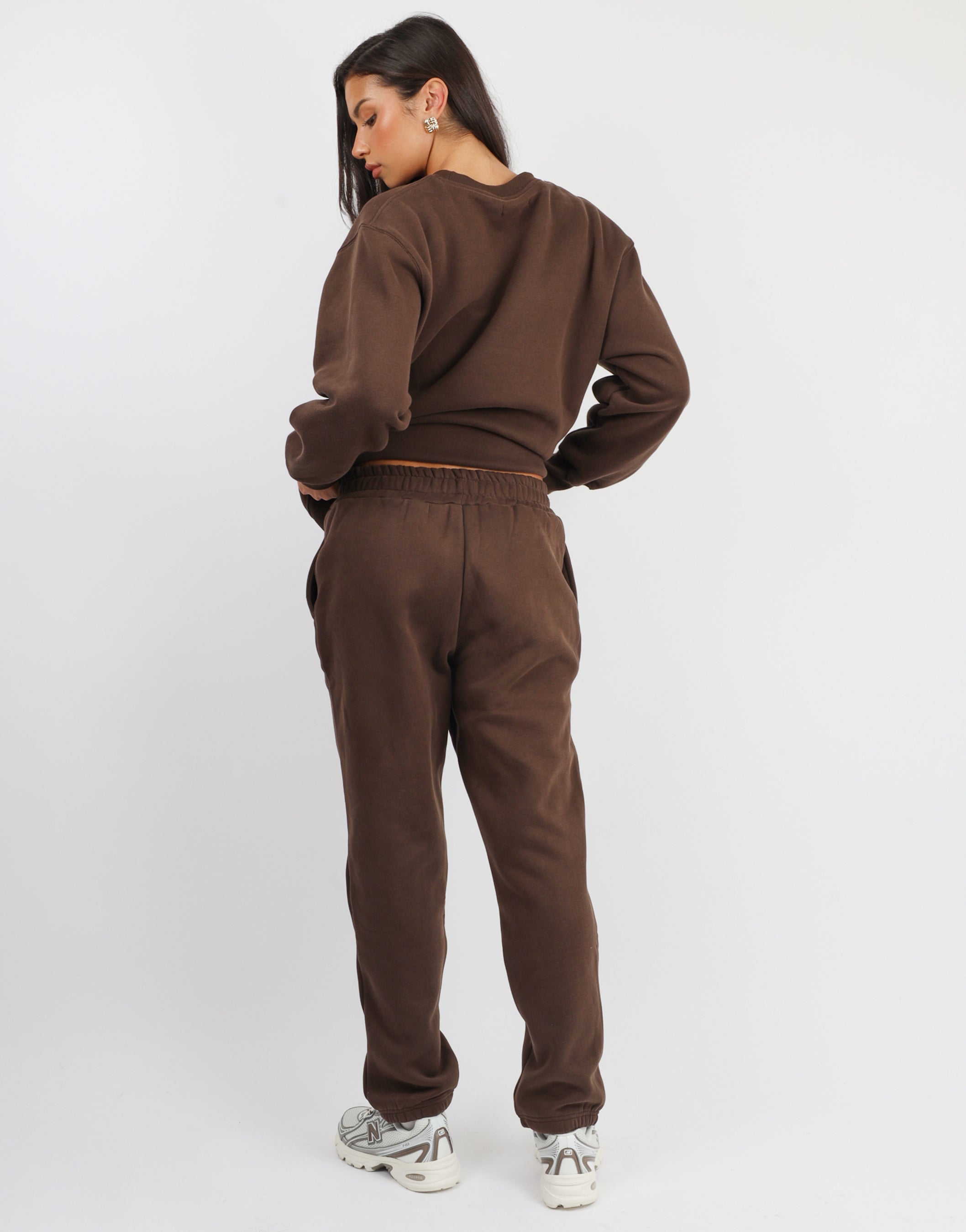 Ashby Simmi Studios Varsity Slogan Sweatshirt in Brown