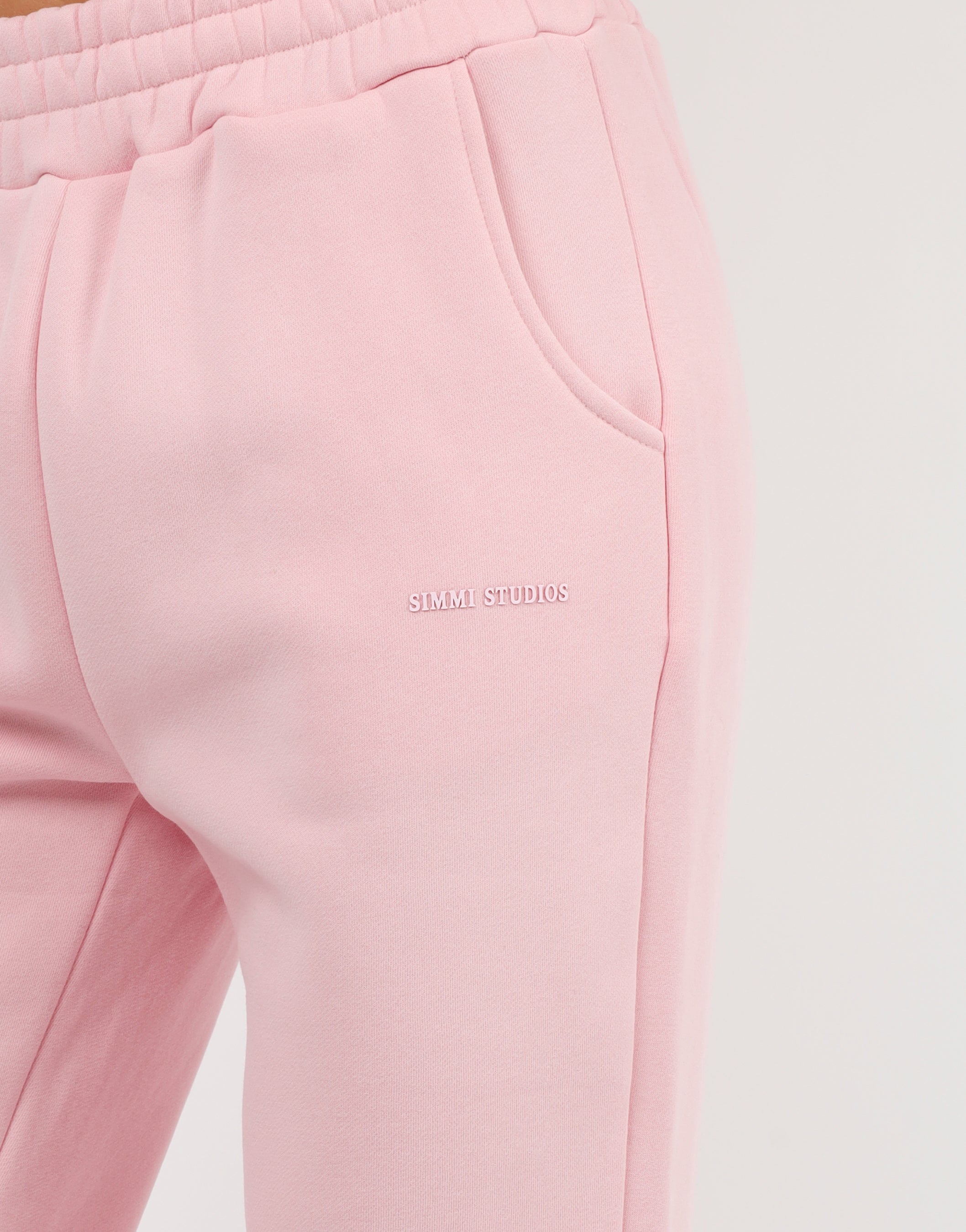 Maddie Simmi Studios Essentials Flared Joggers in Baby Pink