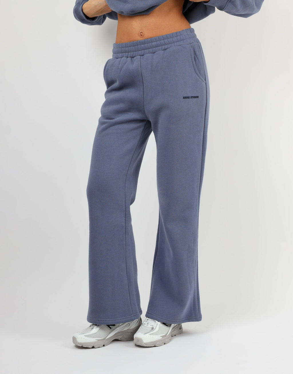 Maddie Simmi Studios Essentials Flared Joggers in Blue