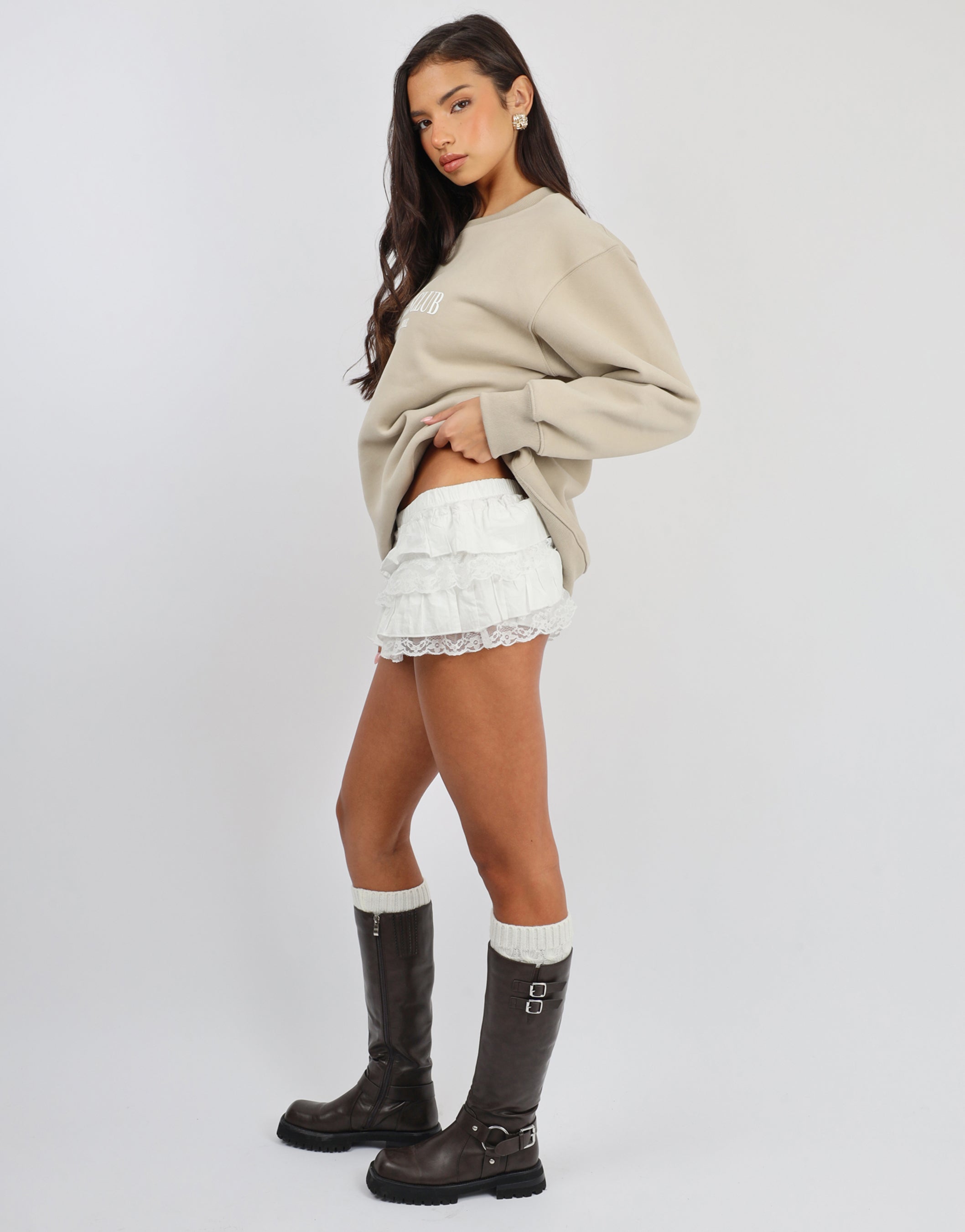 Ashby Simmi Studios Athletics Sweatshirt in Cashew