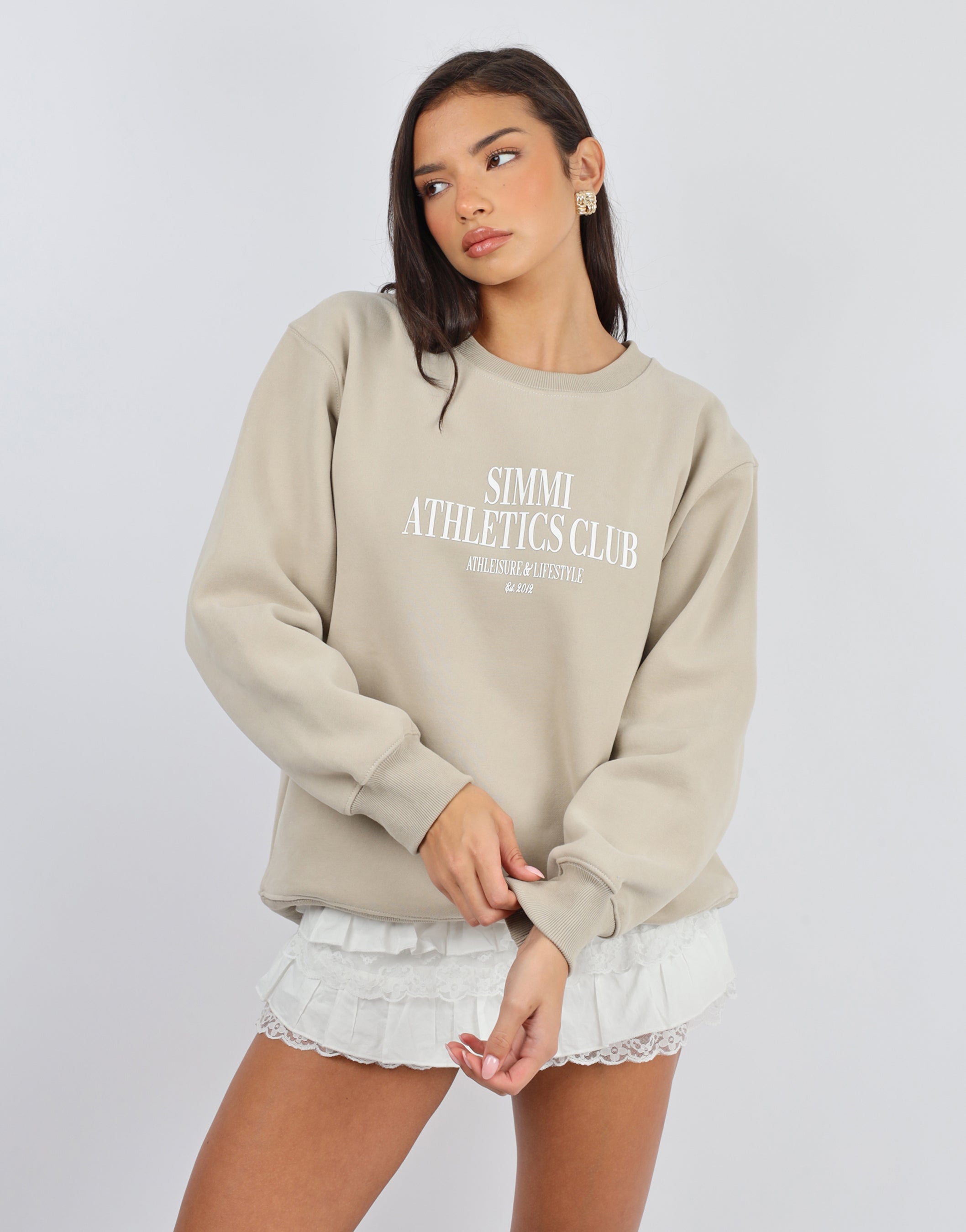 Ashby Simmi Studios Athletics Sweatshirt in Cashew