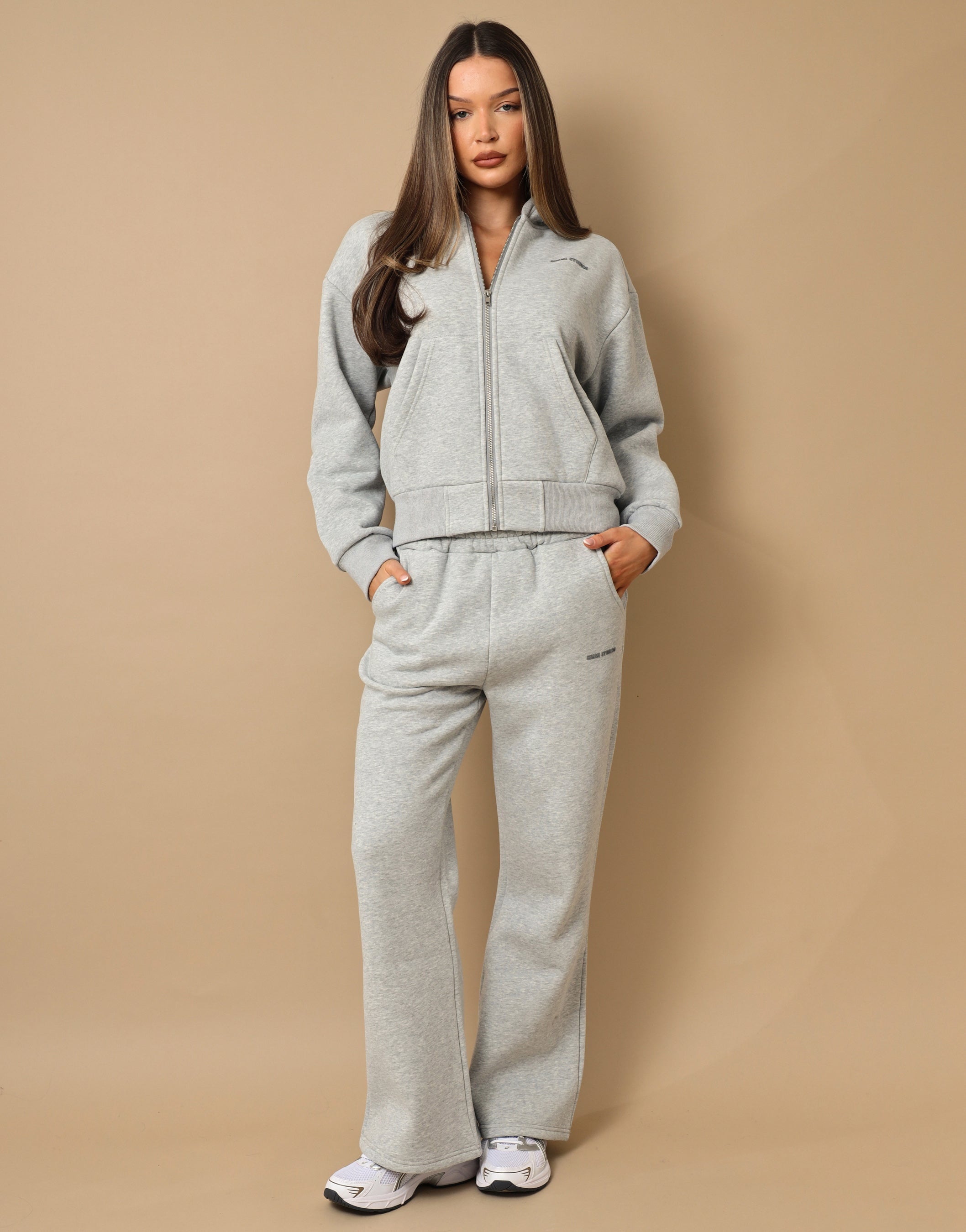 Nova Simmi Studios Essentials Zip Through Hoodie in Grey Marl