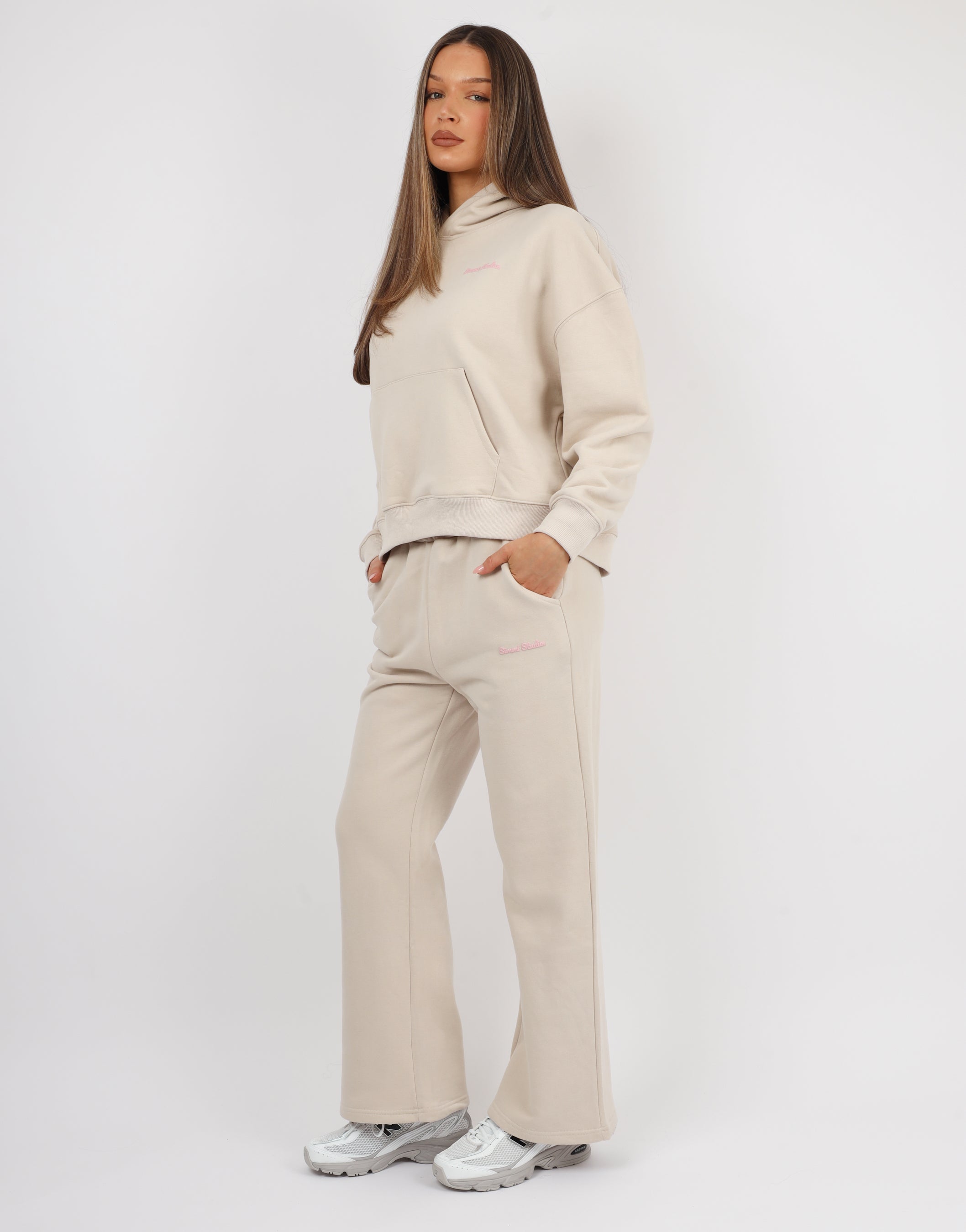 Marilyn Simmi Studios Bubble Print Hoodie In Beige