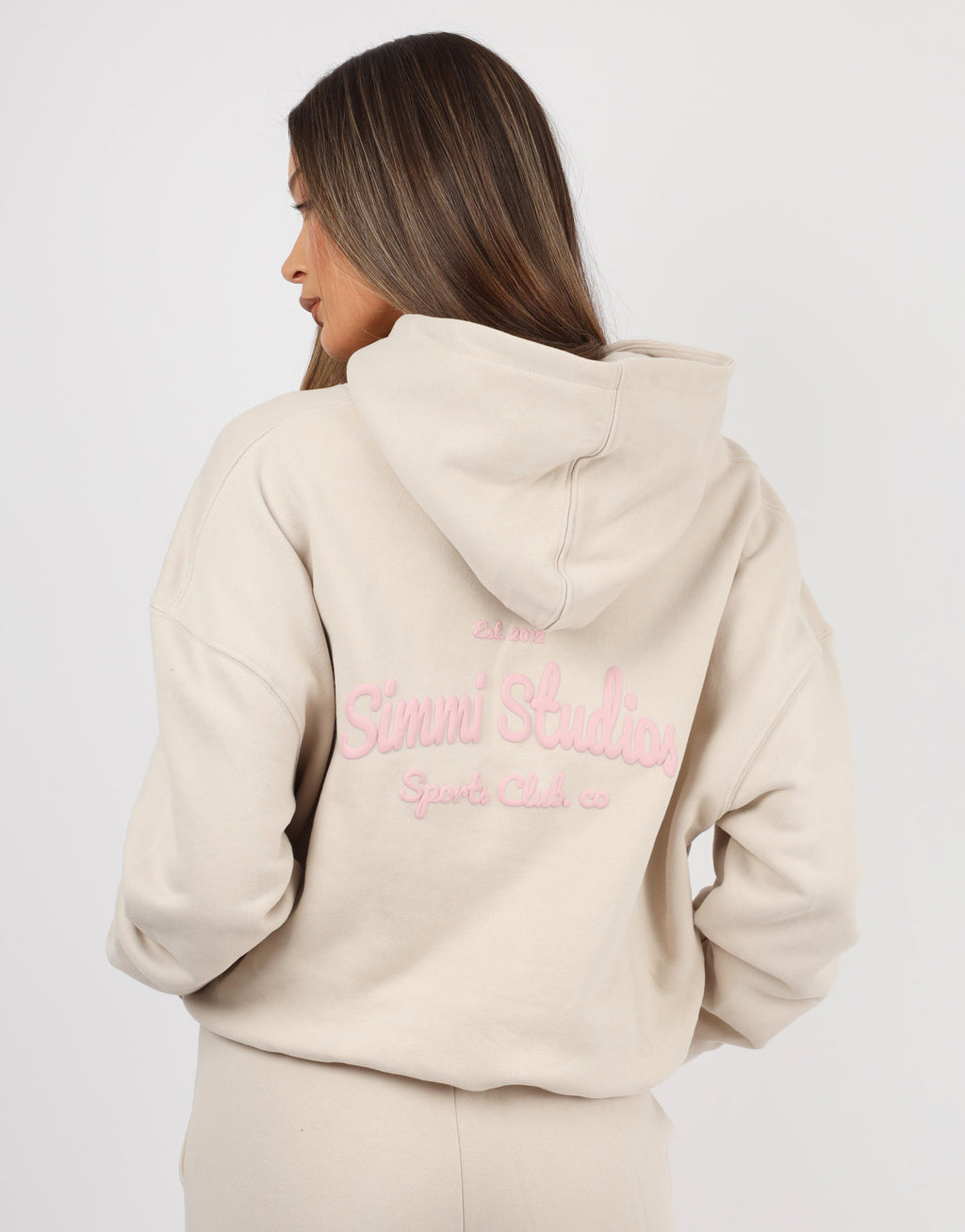 Marilyn Simmi Studios Bubble Print Hoodie In Beige