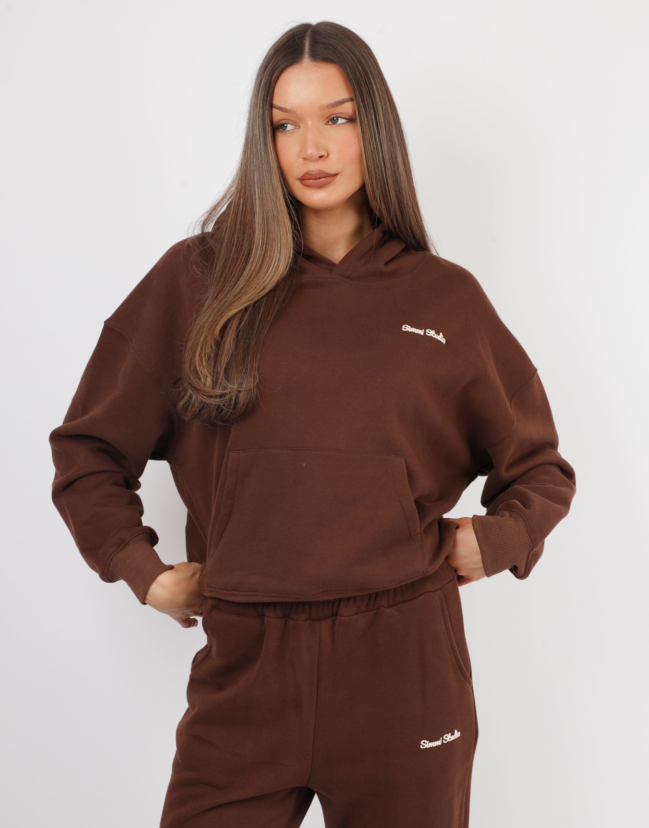 Marilyn Simmi Studios Bubble Print Hoodie In Brown