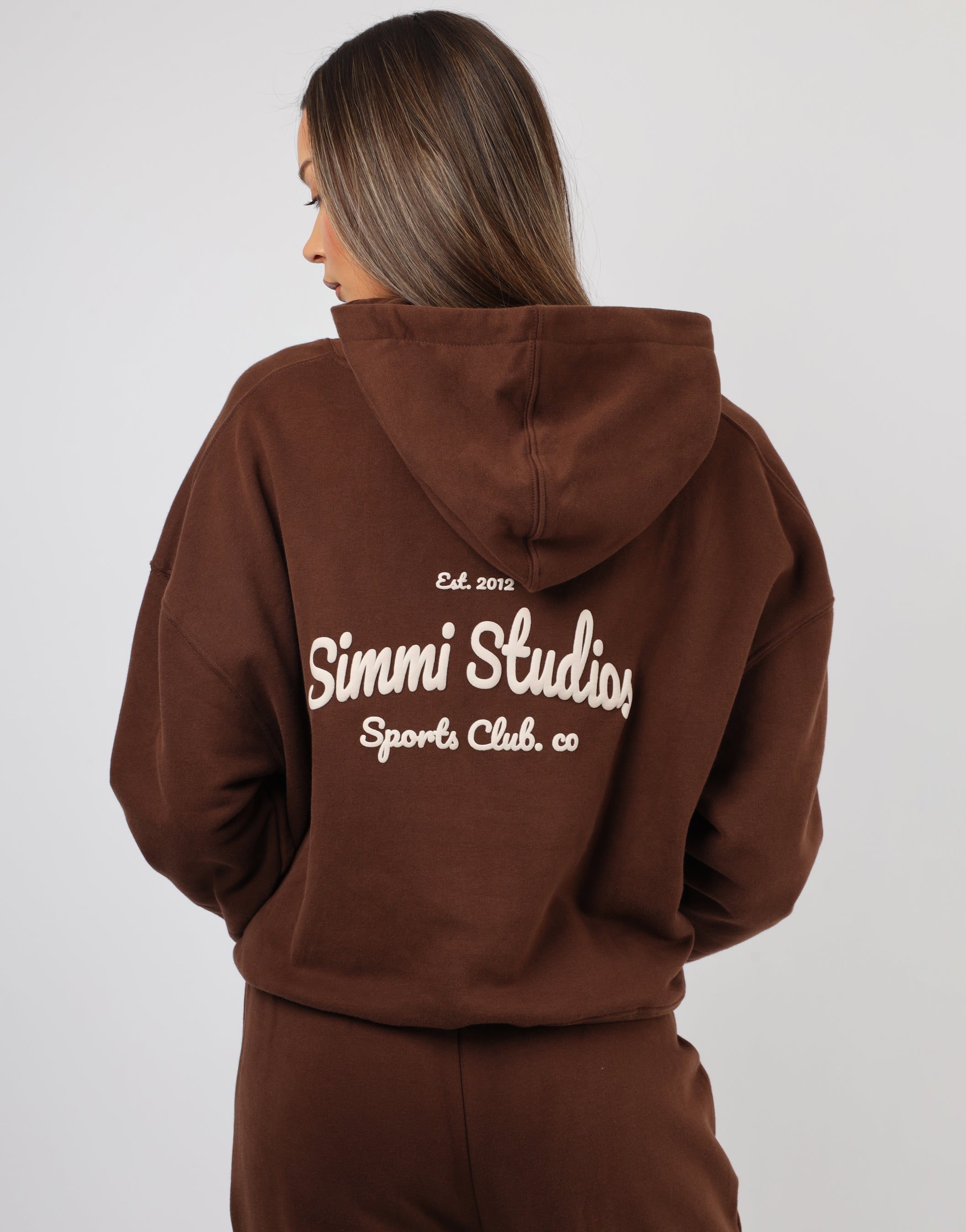 Marilyn Simmi Studios Bubble Print Hoodie In Brown