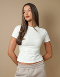 Hallie Short Sleeve Soft Cotton T-Shirt In White