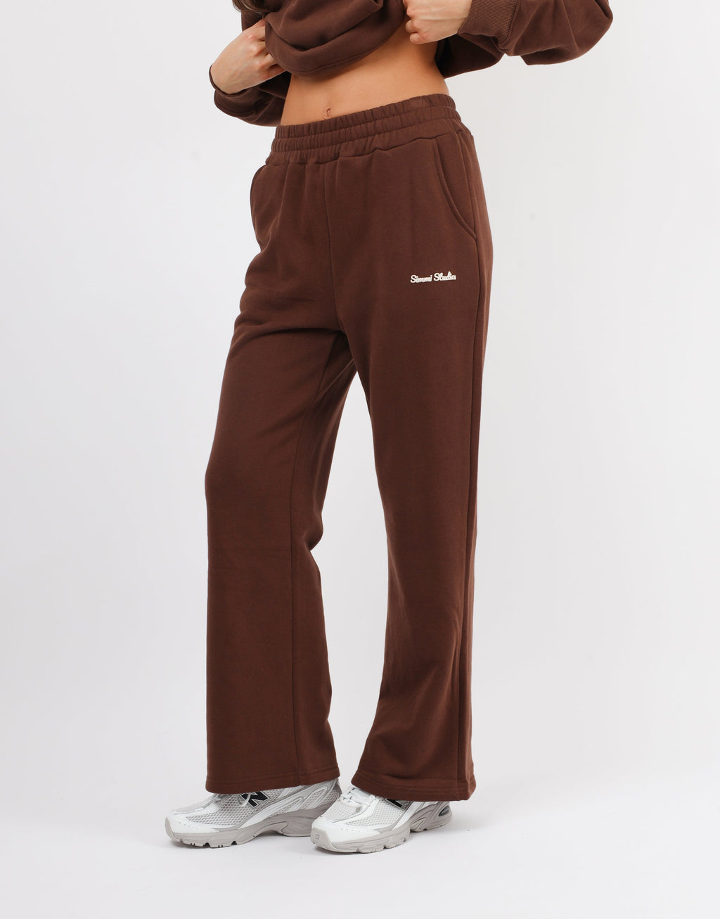Milan Simmi Studios Bubble Print Joggers In Brown