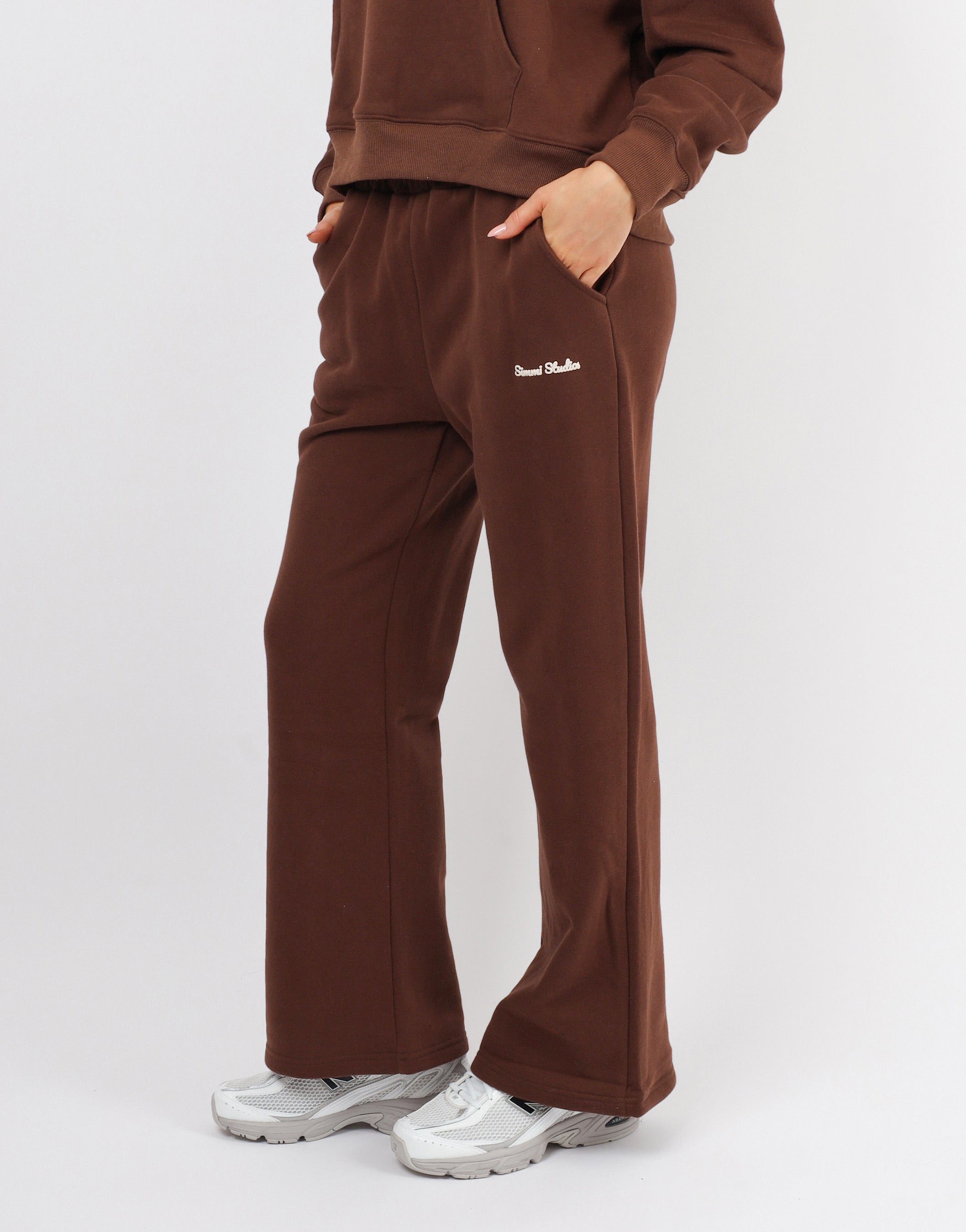 Milan Simmi Studios Bubble Print Joggers In Brown