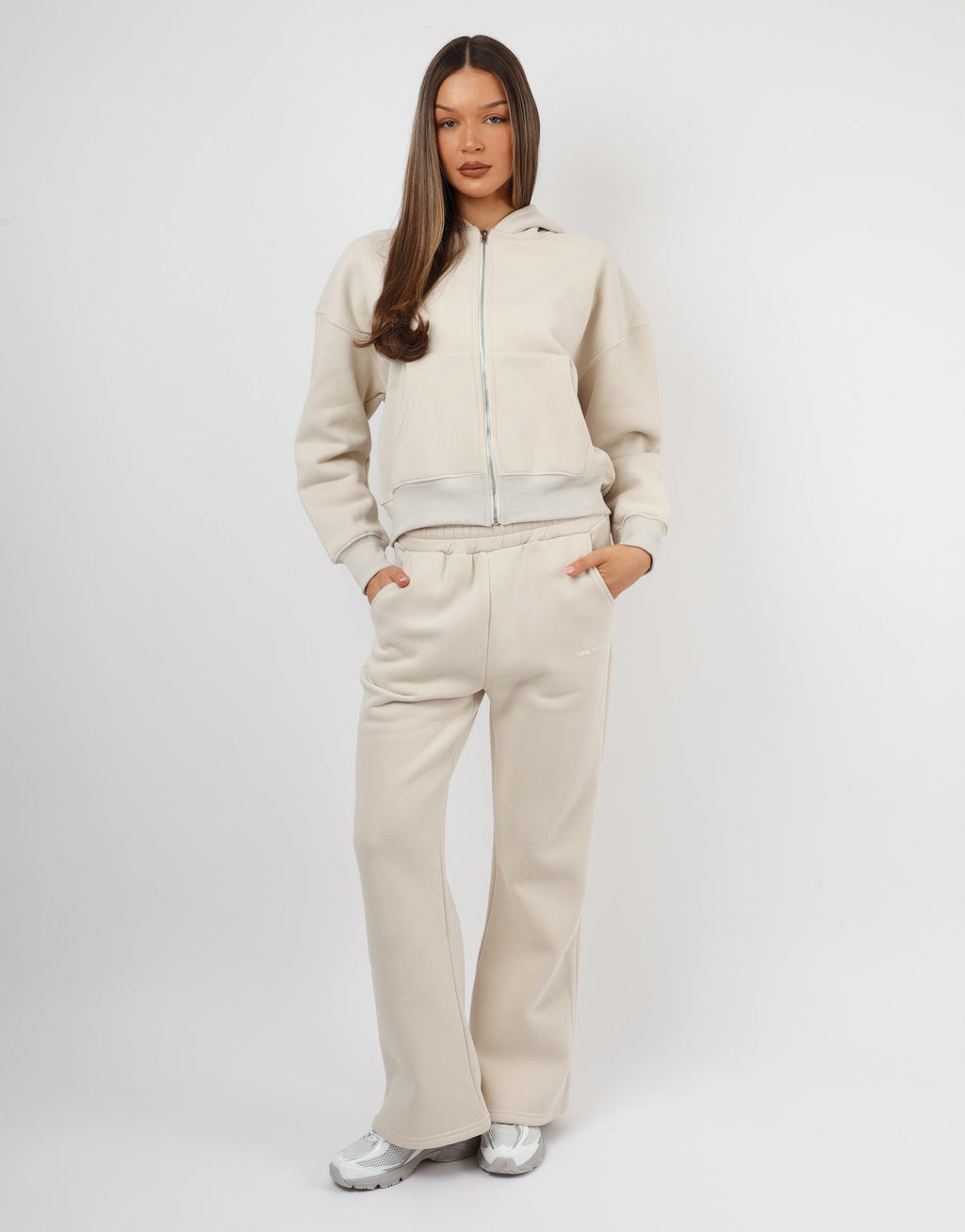 Maui Simmi Studios Essentials Zip Hoodie In Light Beige