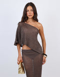 Toulon sequin drape beach top in brown