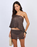 Heidi sequin mini beach skirt in brown