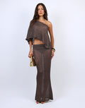 Palma Sequin Maxi Beach Skirt In Brown
