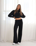 Eve simmi studios soft touch wide leg trousers in black
