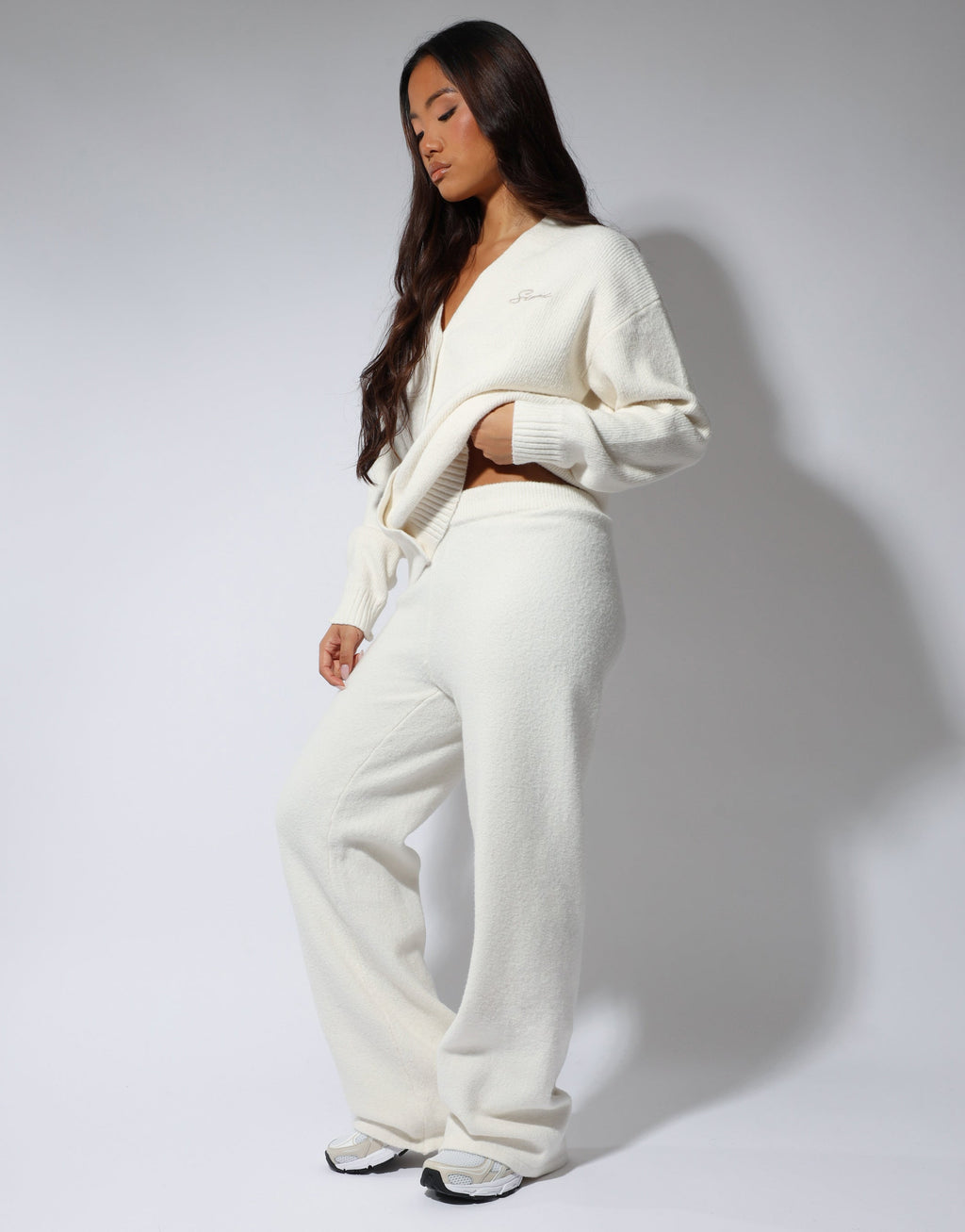 Eve Simmi studios soft touch wide leg trousers in cream