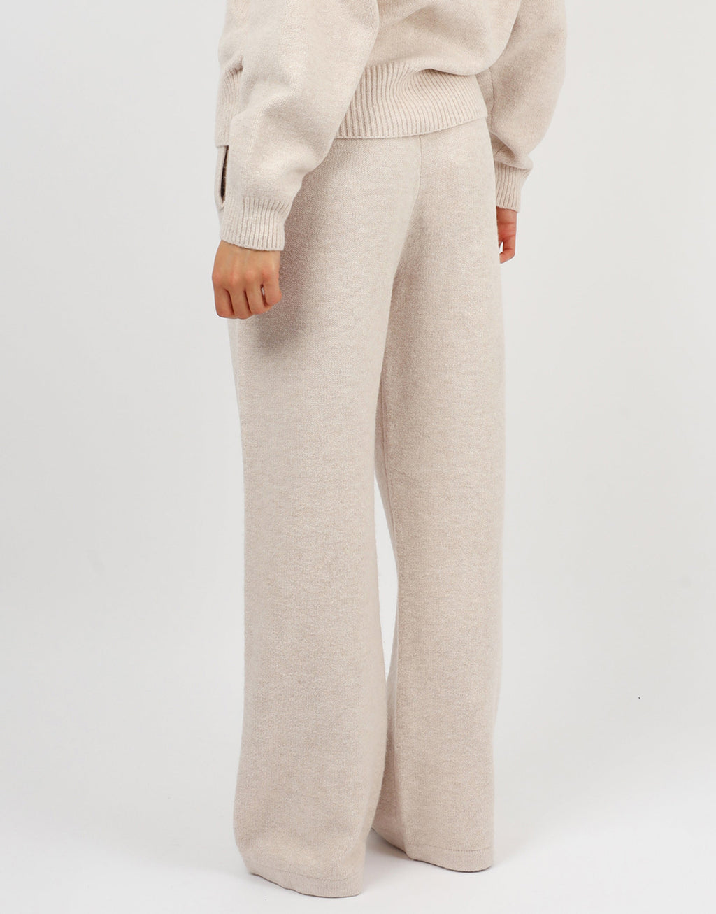 Romy Simmi Studios Chunky Knit Trousers In Cream