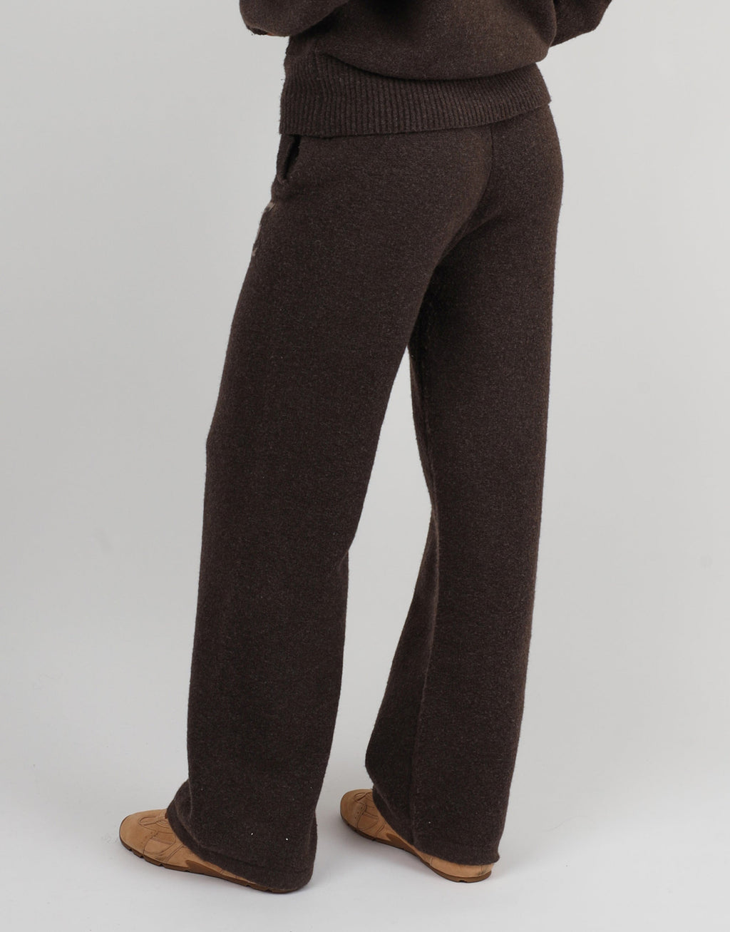 Romy Simmi Studios Chunky Knit Trousers In Teddy
