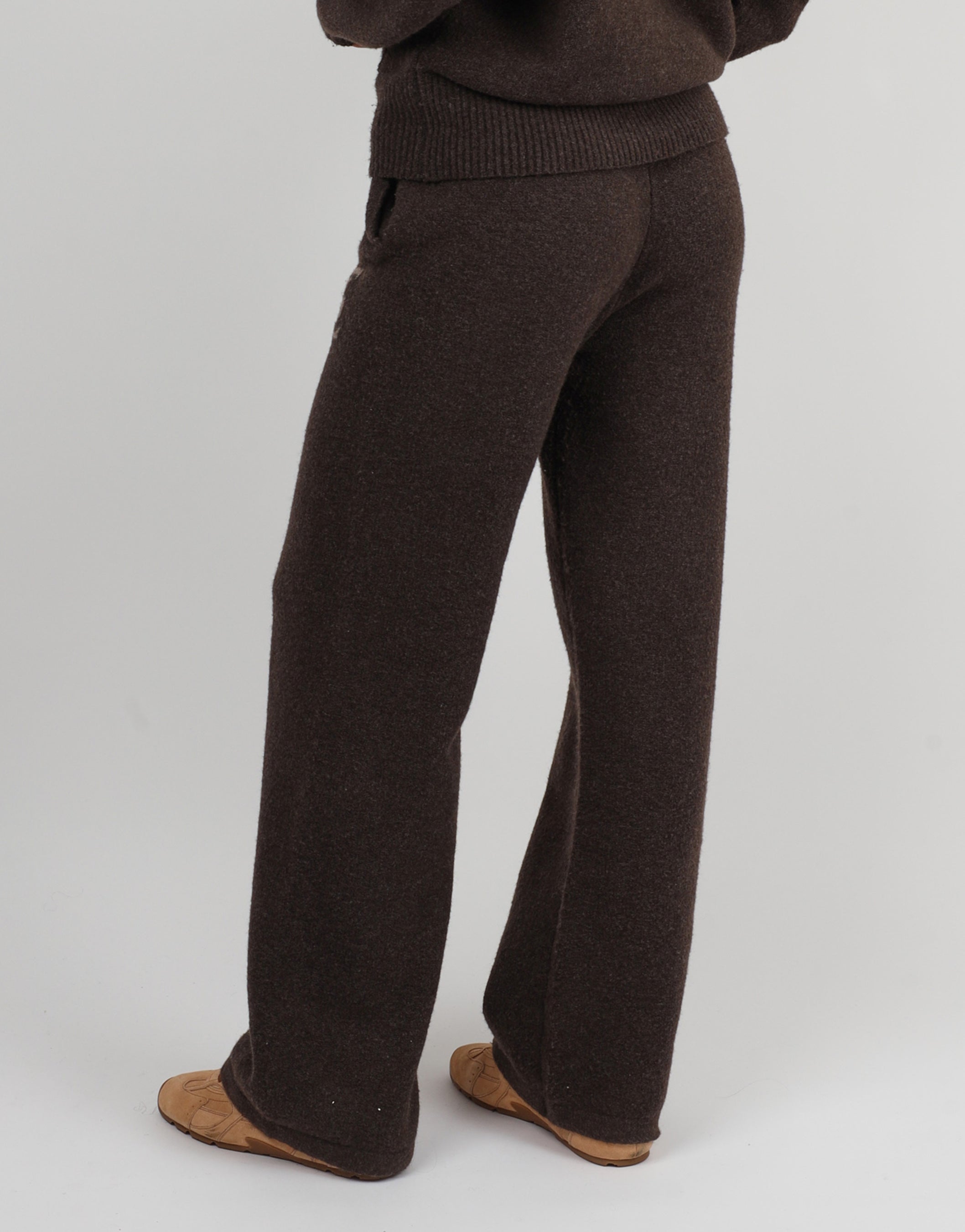 Romy Simmi Studios Chunky Knit Trousers In Teddy