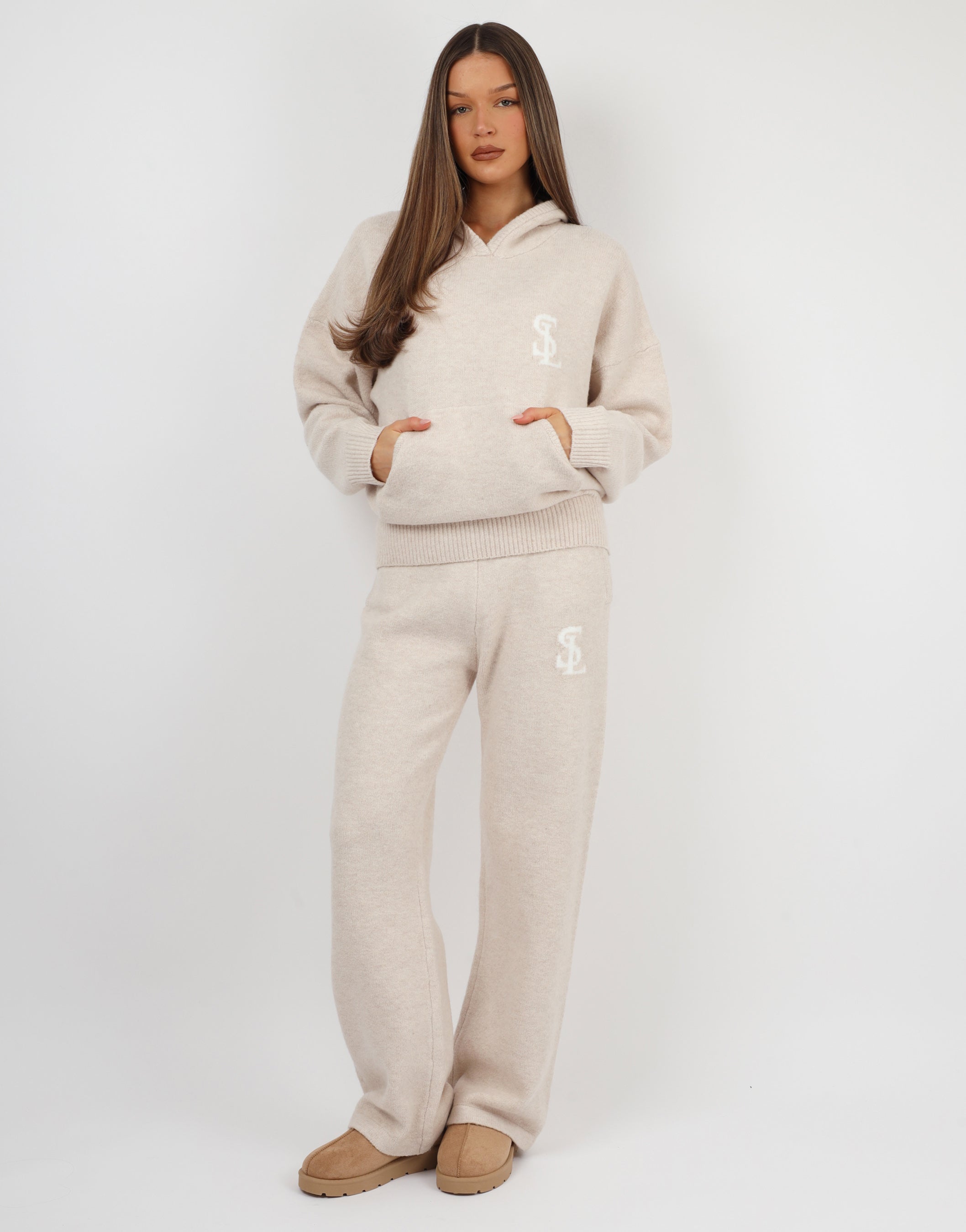 Mari Simmi Studios Knitted Hoodie In Cream