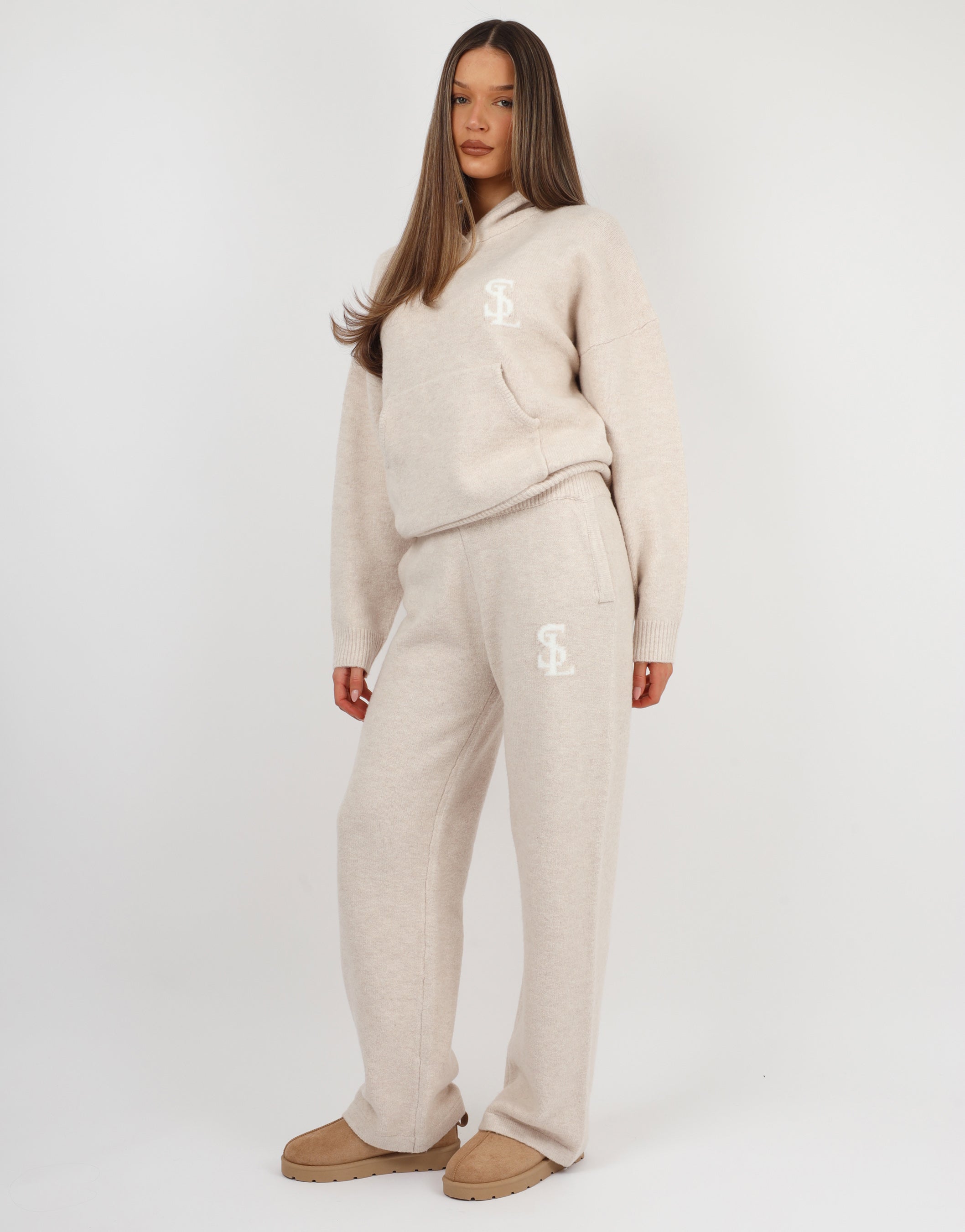 Mari Simmi Studios Knitted Hoodie In Cream