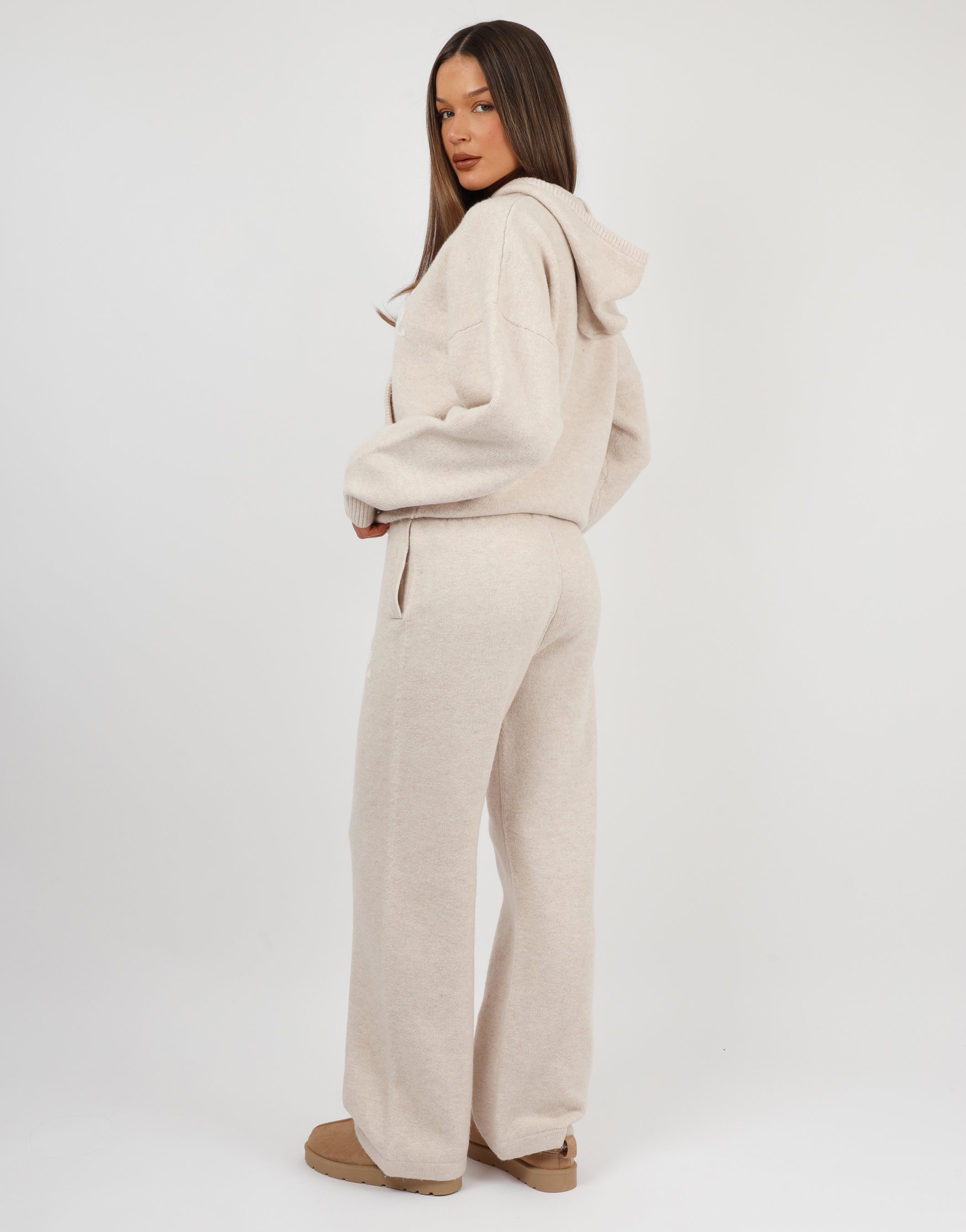 Mari Simmi Studios Knitted Hoodie In Cream
